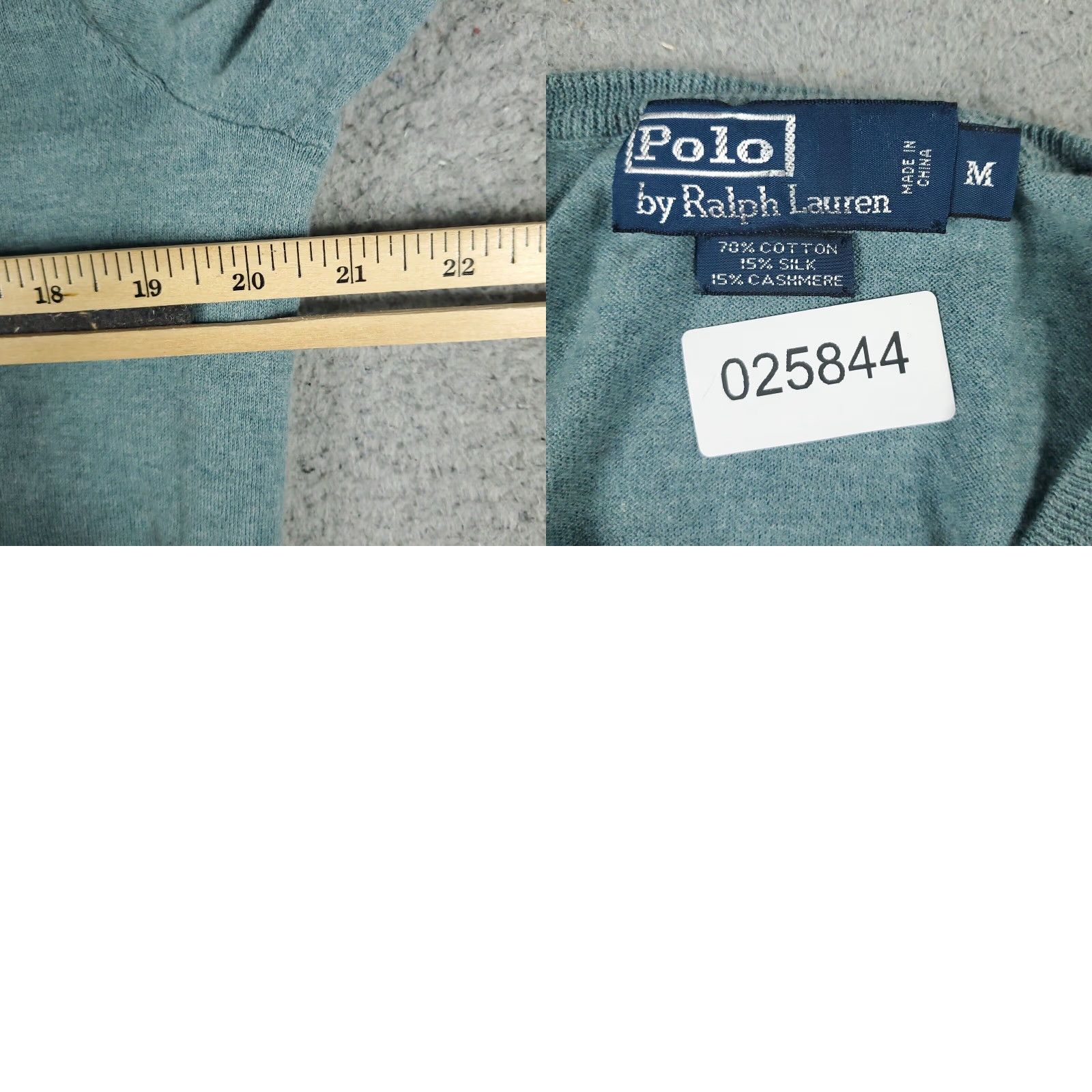 Polo Ralph Lauren Ralph Lauren Mens V Neck Pullover Sweatshirt Blue Medium Cotton Blend Size US M / EU 48-50 / 2 - 8 Thumbnail