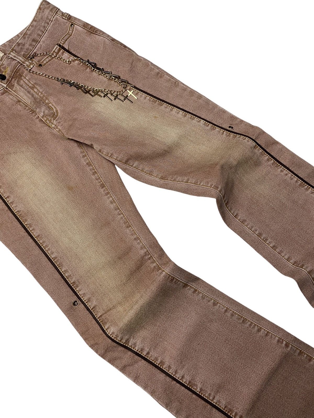 If Six Was Nine 2000's Lyon Deux Flared Studded Mudwash Jeans Size US 27 - 6 Thumbnail