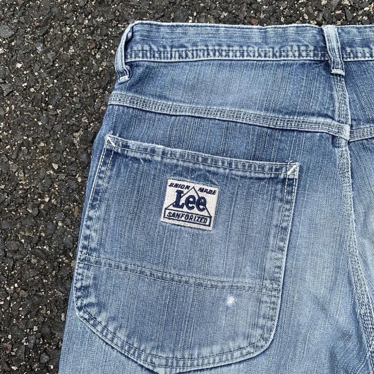 Lee Union Made By Lee Jeans Distressed Baggy WORKWEAR Denim Pant Size US 31 - 13 Thumbnail