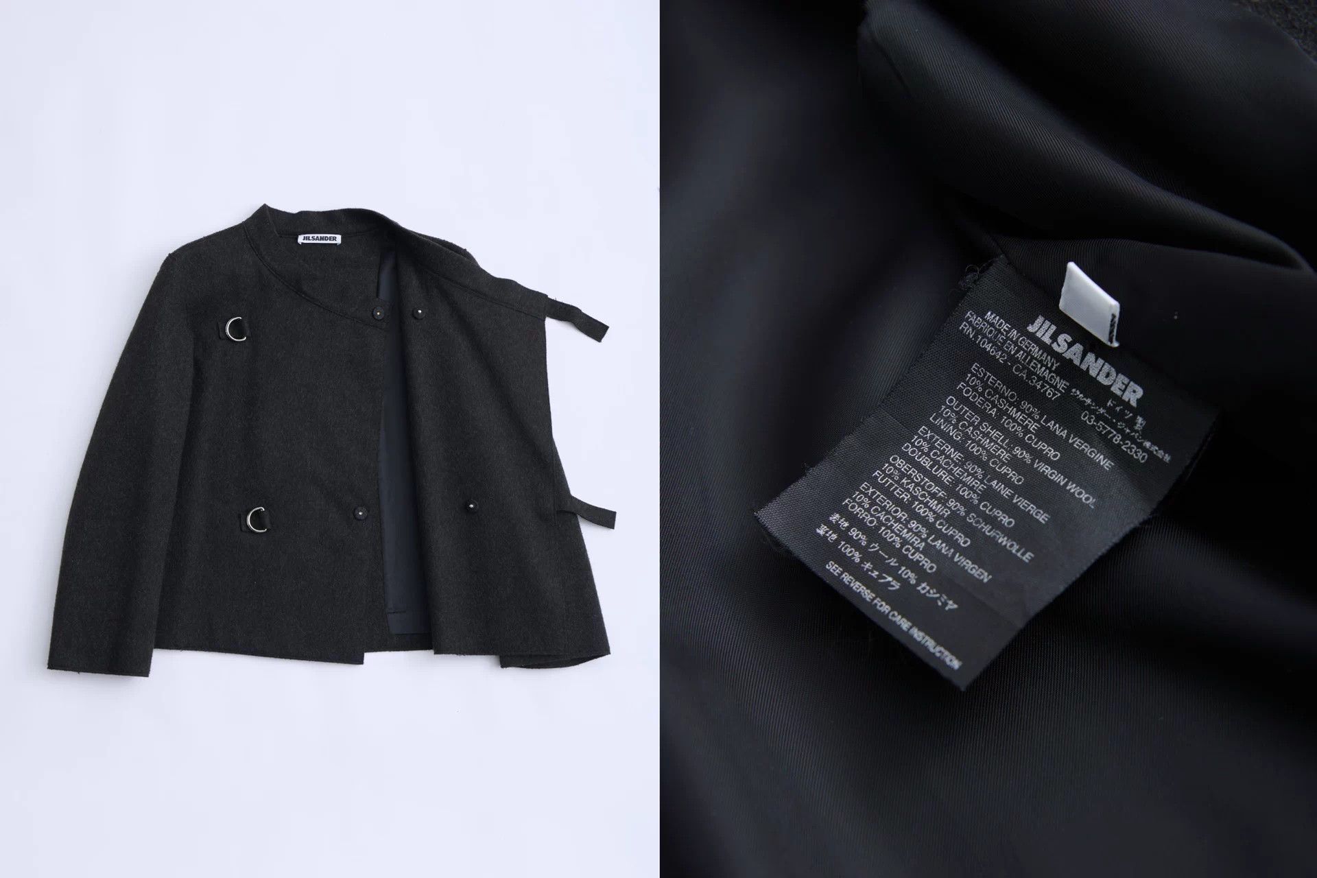 Jil Sander JIL SANDER 2000s German asymmetric wool short jacket Size XS / US 0-2 / IT 36-38 - 9 Thumbnail