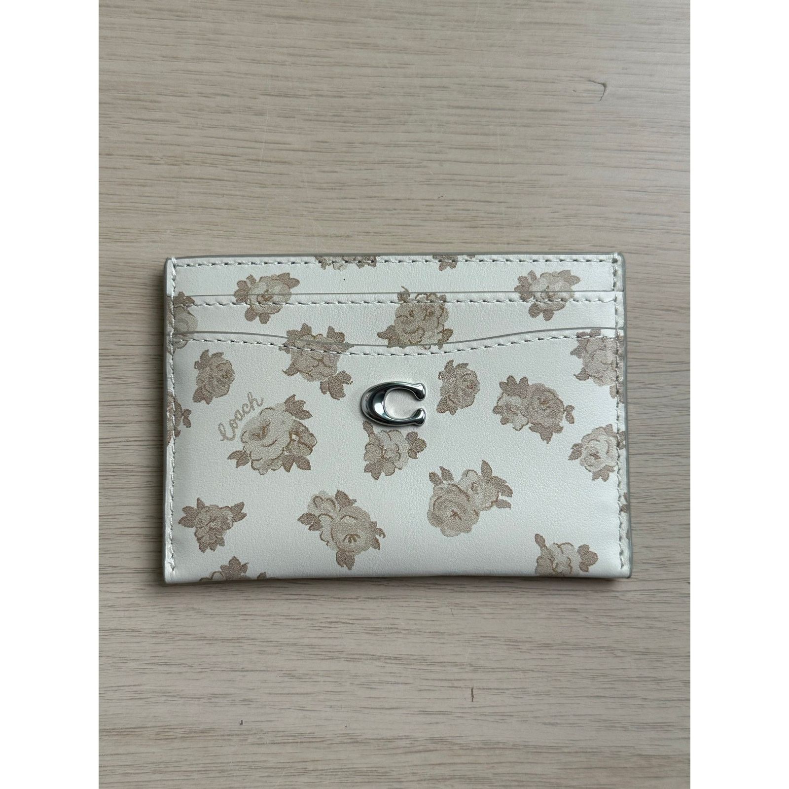Coach Limited Coach Leather Floral Card Case- New Size ONE SIZE - 1 Thumbnail