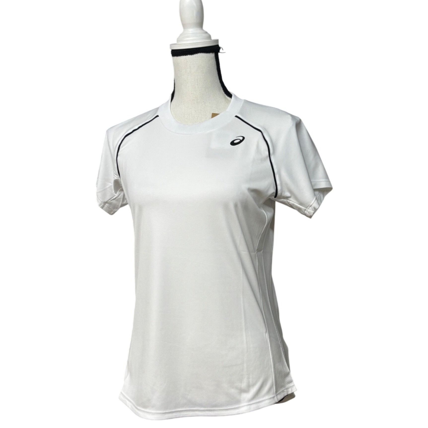 Asics ASICS Women's Piping T-shirt, Brilliant White, Sz. M Size M / US 6-8 / IT 42-44 - 1 Thumbnail