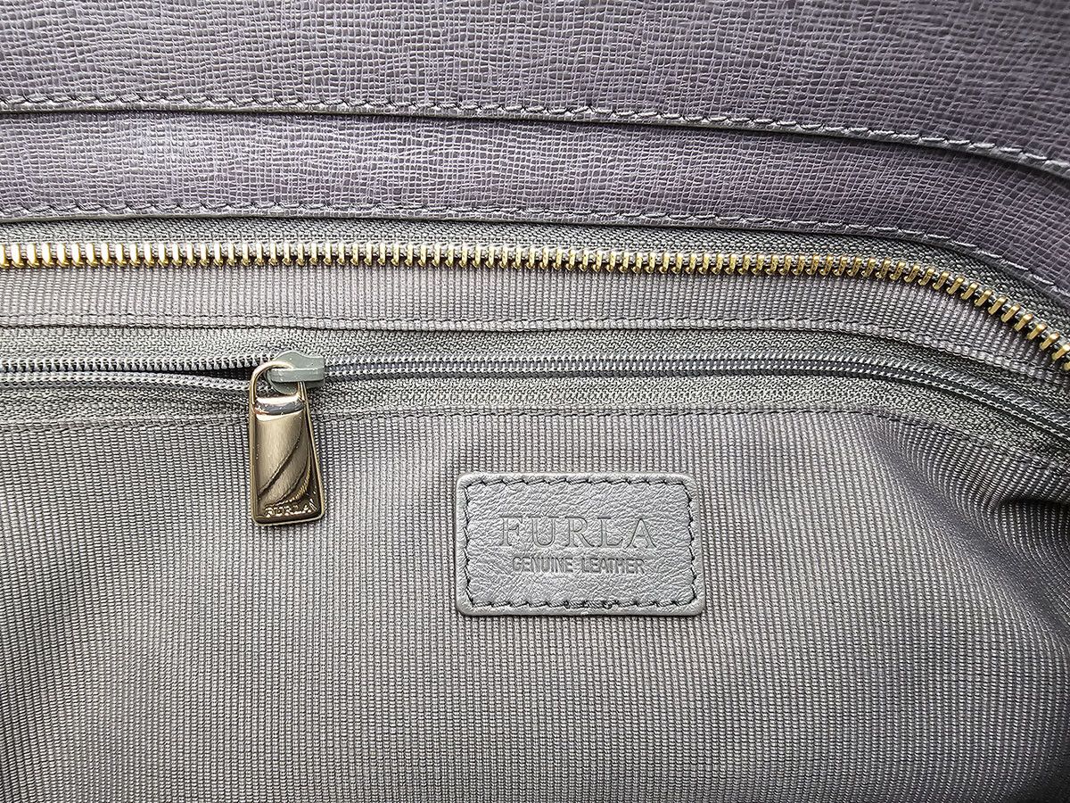 Furla Furla Melissa Gray Leather Shopper Tote Size ONE SIZE - 11 Thumbnail