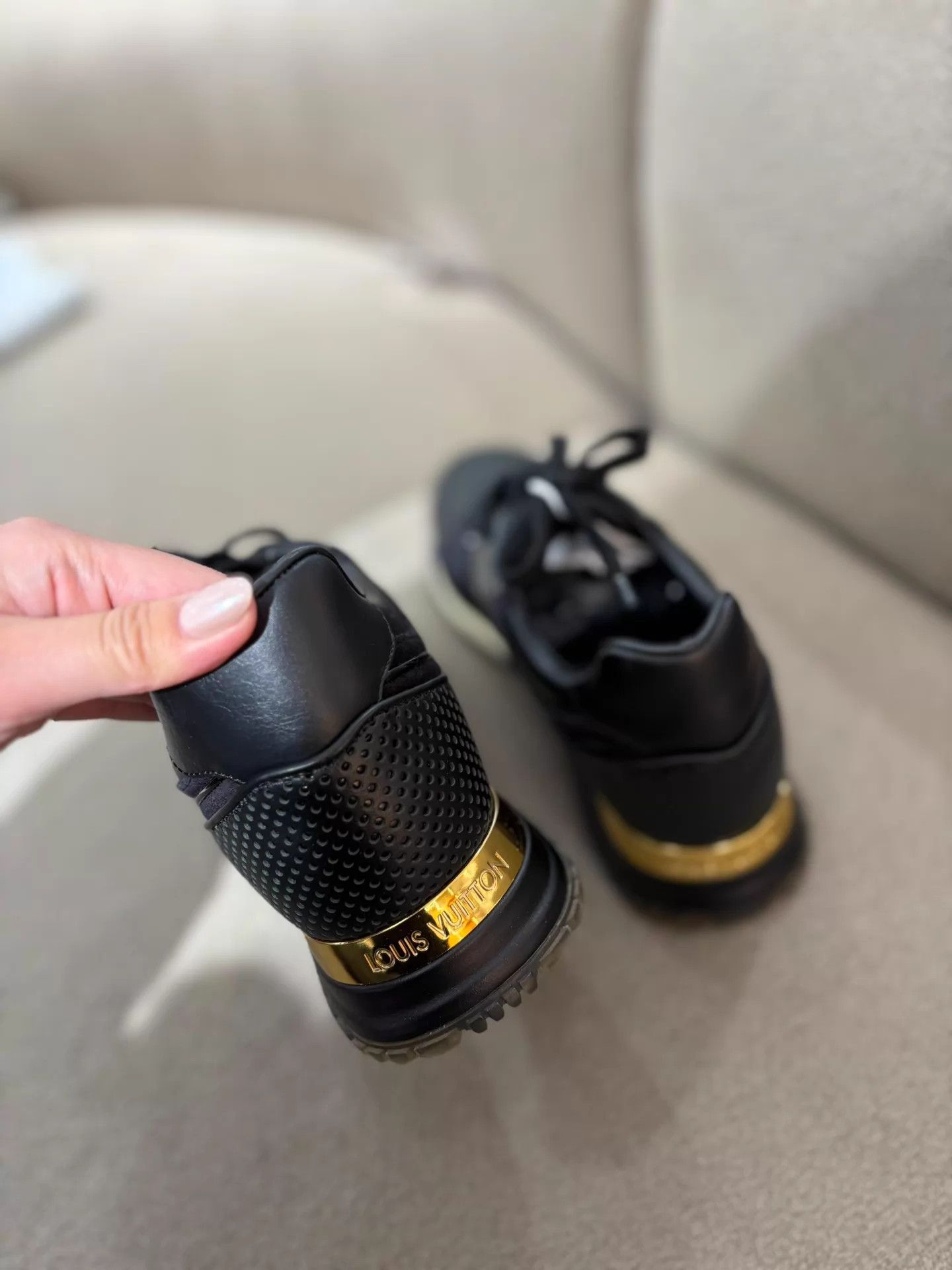 Louis Vuitton LV Classic Platform Dad Sneaker Black Gold 99 New 36.5 Size US 6 / IT 36 - 3 Thumbnail