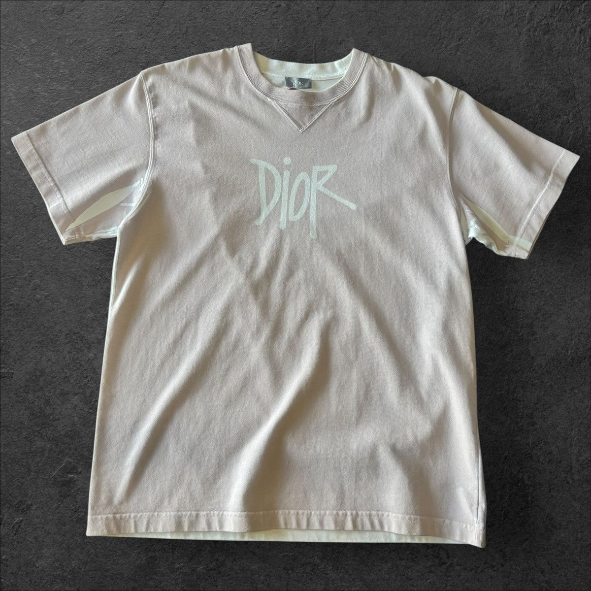 DIOR X STUSSY DUSTY PINK DYED SWEATSHIRT SZ XL