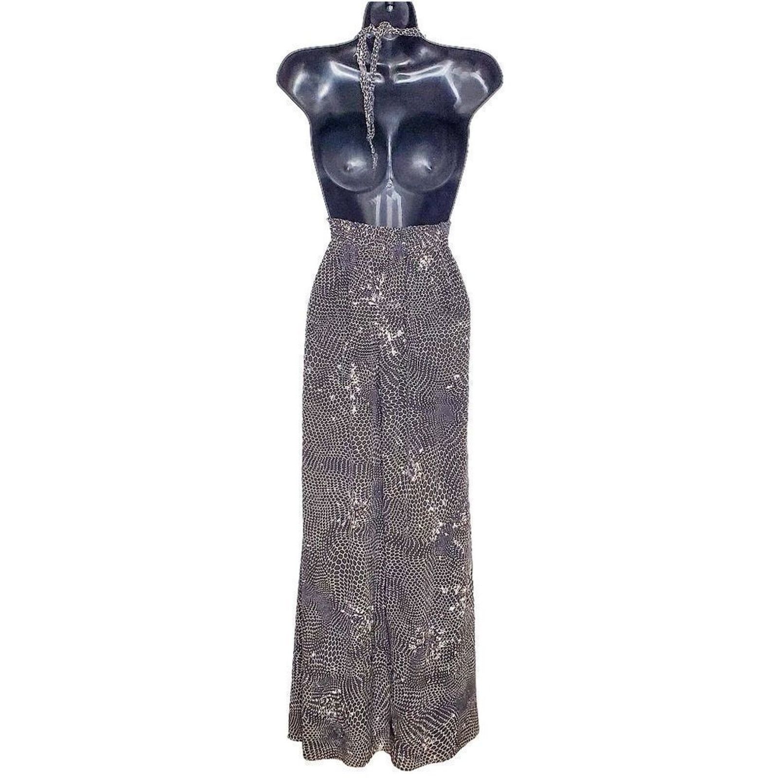 LoveShackFancy LoveShackFancy Black White Love Maxi Silk Halter Dress Sz S Size S / US 4 / IT 40 - 4 Thumbnail
