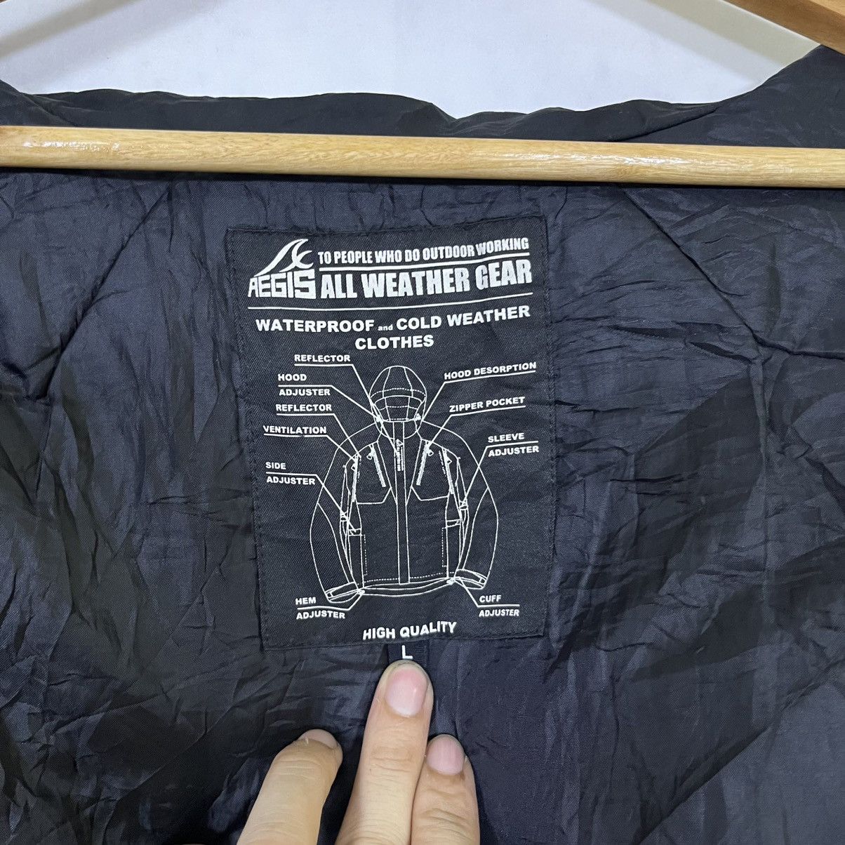 If Six Was Nine AEGIS ALL WEATHER GEAR ADJUSTABLE HOODED JACKET Size US L / EU 52-54 / 3 - 5 Thumbnail