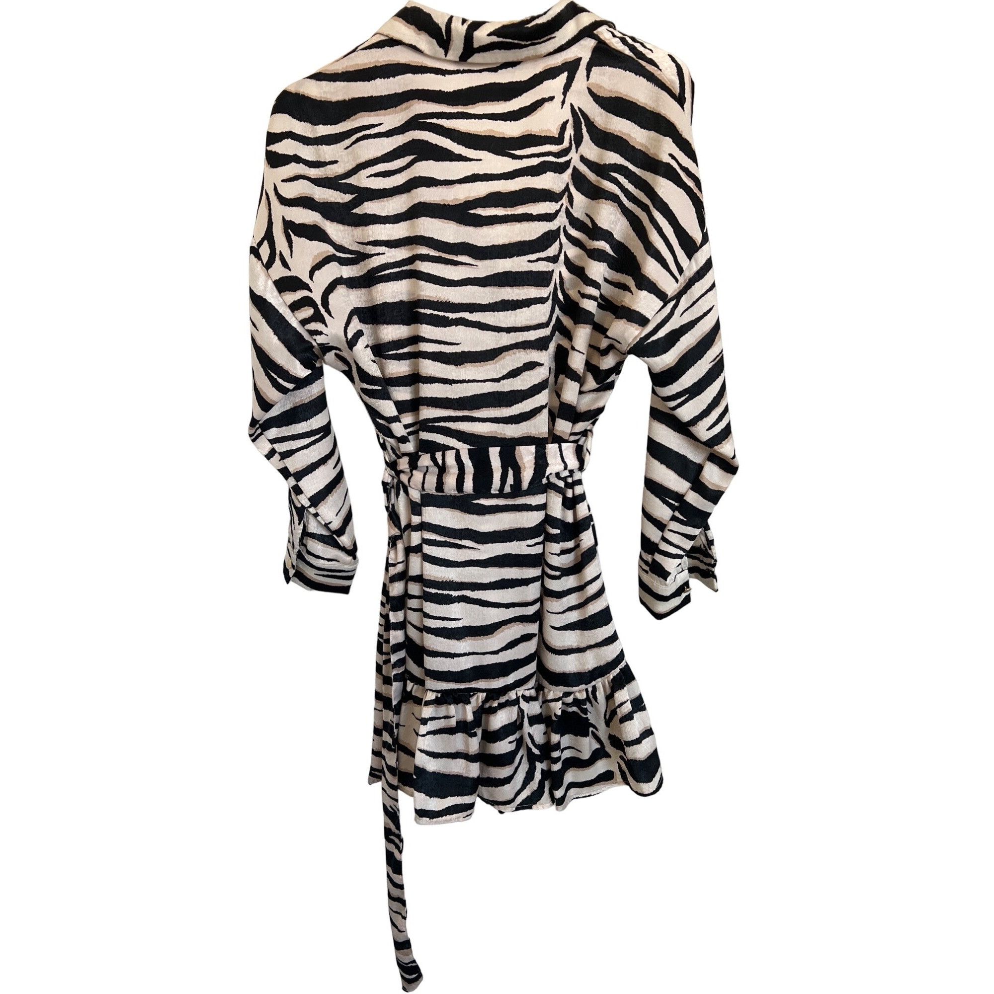 Zara Zara Zebra Print Belted Shirt Dress Size S / US 4 / IT 40 - 4 Thumbnail