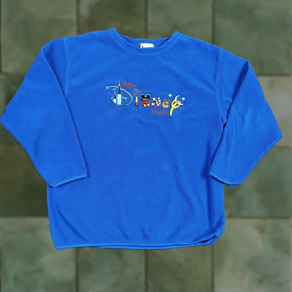 Disney VINTAGE Disney World Embroidered Mickey Mouse Blue Crewneck Sweatshirt Large Unisex Adults 90s Disney Size US L / EU 52-54 / 3 - 1 Thumbnail