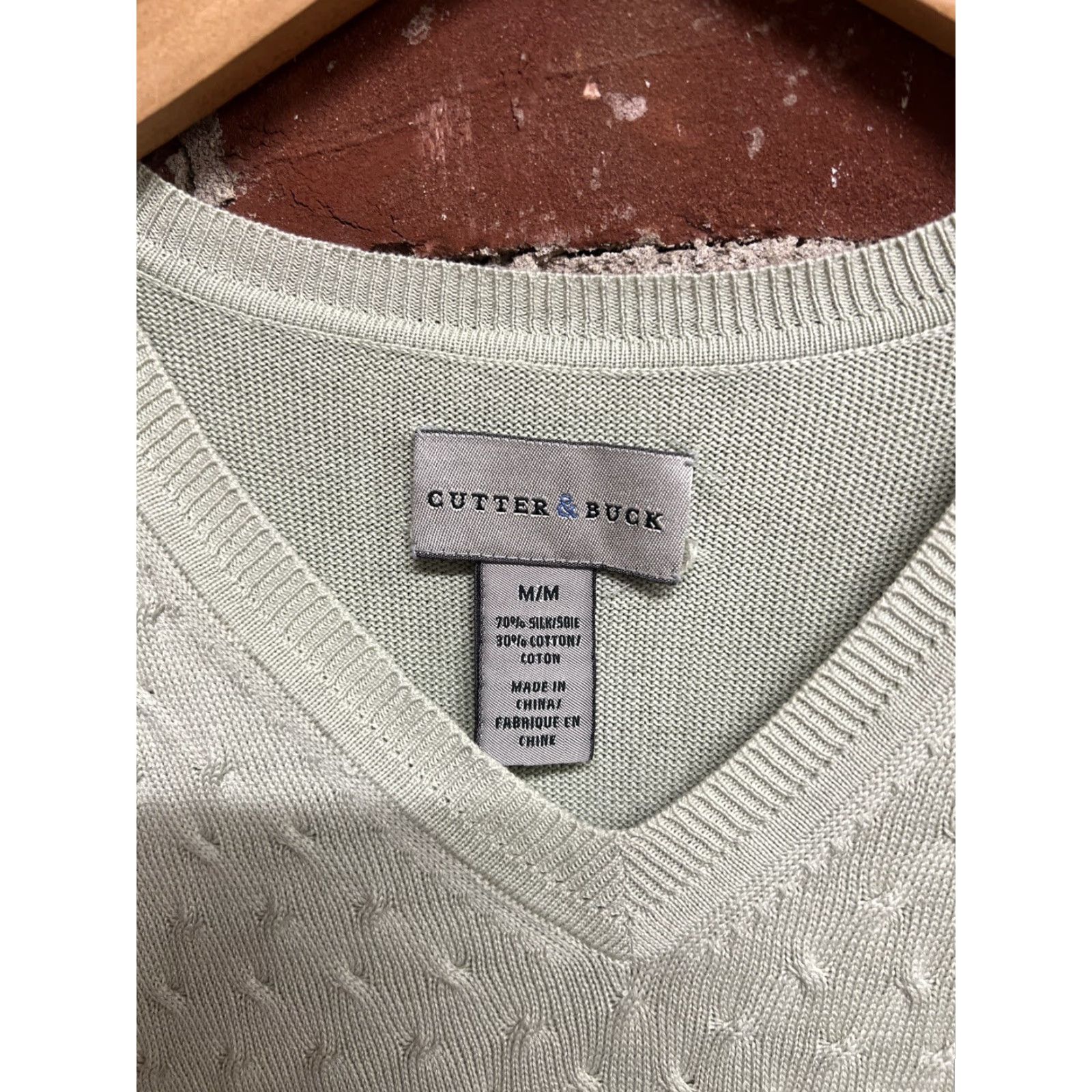 Cutter & Buck Cutter & Buck Mens Silk Sweater Vest Knit V-Neck Sleeveless Golf Green M Size US M / EU 48-50 / 2 - 3 Thumbnail