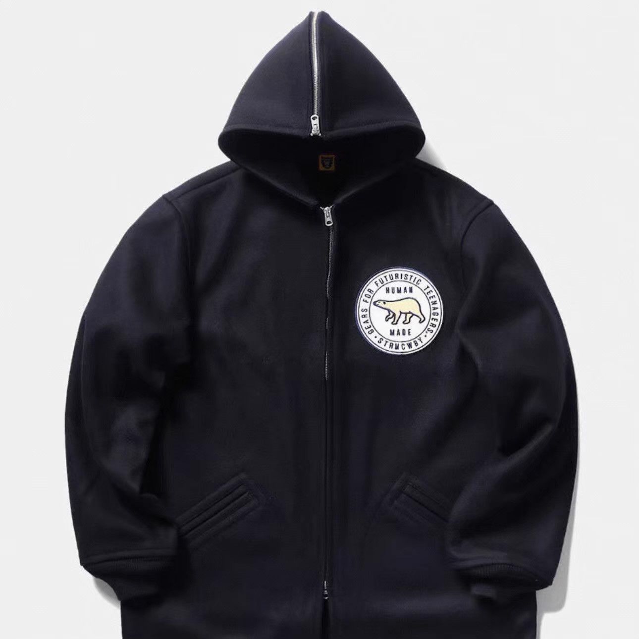 Human Made HUMAN MADE Navy Blue Wool Coat Q10 Size US XL / EU 56 / 4 - 6 Thumbnail