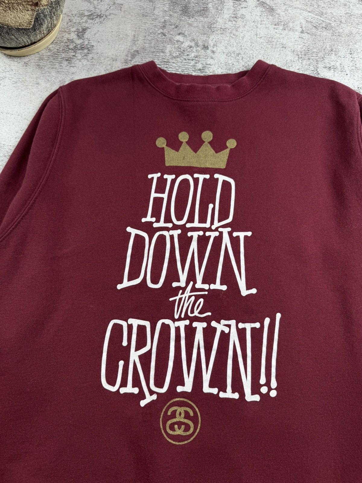 Stussy Stussy Hold Down The Crown Logo Medium Red Skate Rap Hip Hop Sweatshirt Hoodie Size US M / EU 48-50 / 2 - 6 Thumbnail
