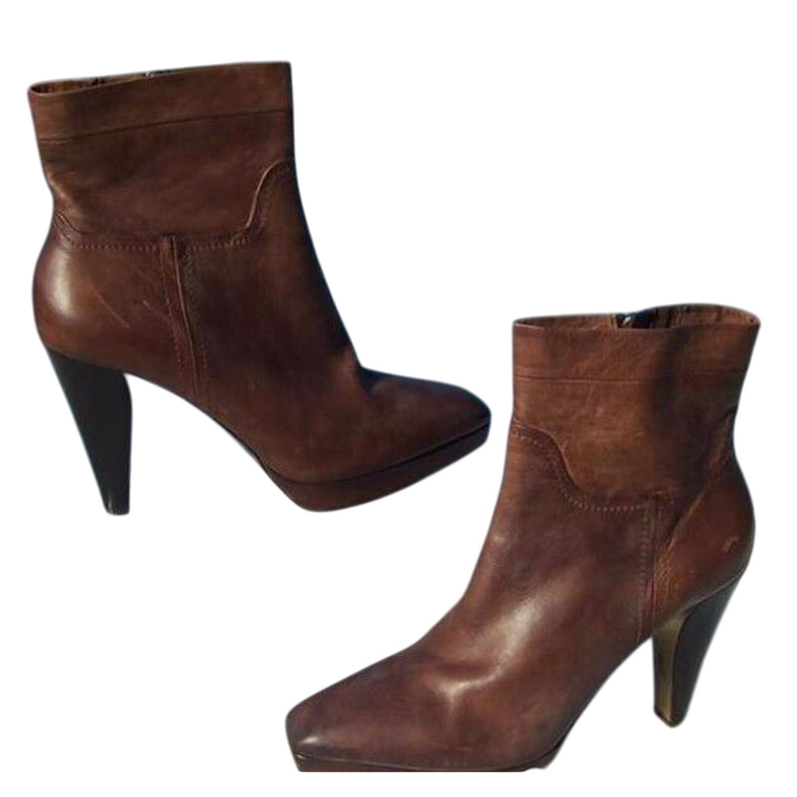 Donald Pliner Donald Pliner Brown Leather Boot 3/4" Platform NWT $535 Size US 7.5 / IT 37.5 - 3 Thumbnail
