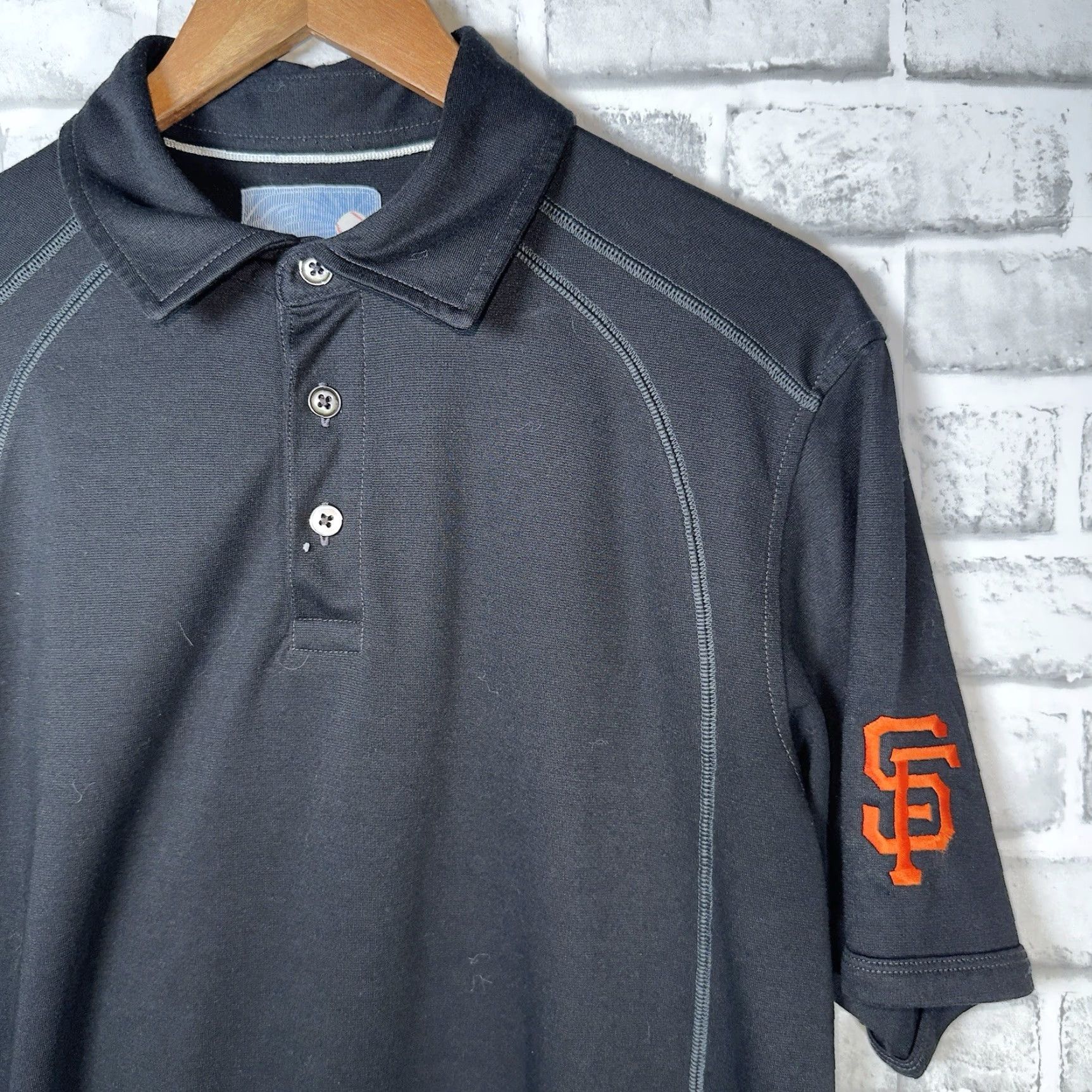 Tommy Bahama Tommy Bahama Polo Shirt Baseball San Francisco Black Mens M Polyester Blend Shirt Size US M / EU 48-50 / 2 - 2 Thumbnail