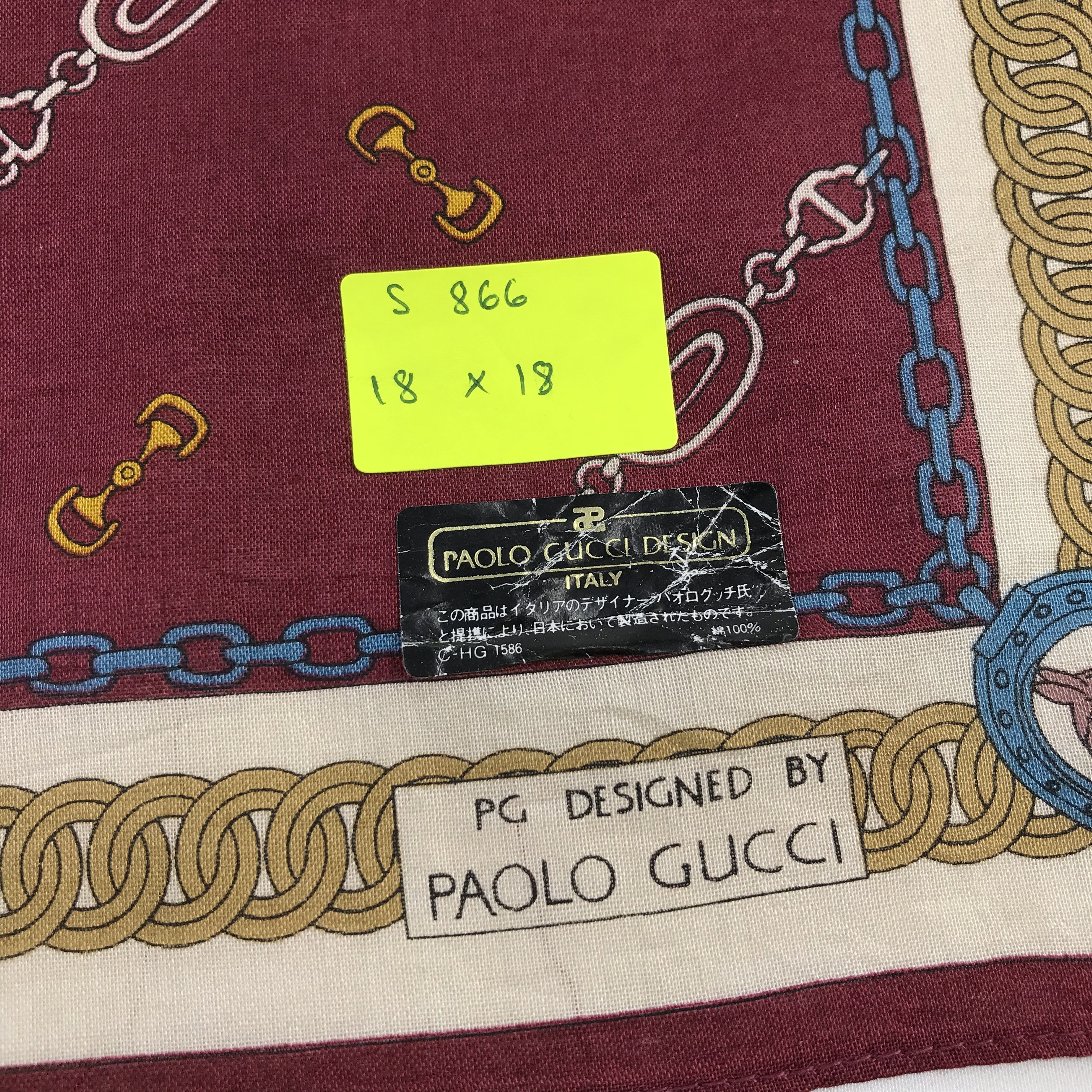 Paolo Gucci × Vintage Paolo Gucci Bandana / Handkerchief / Neckerchief - S866 Size ONE SIZE - 5 Thumbnail