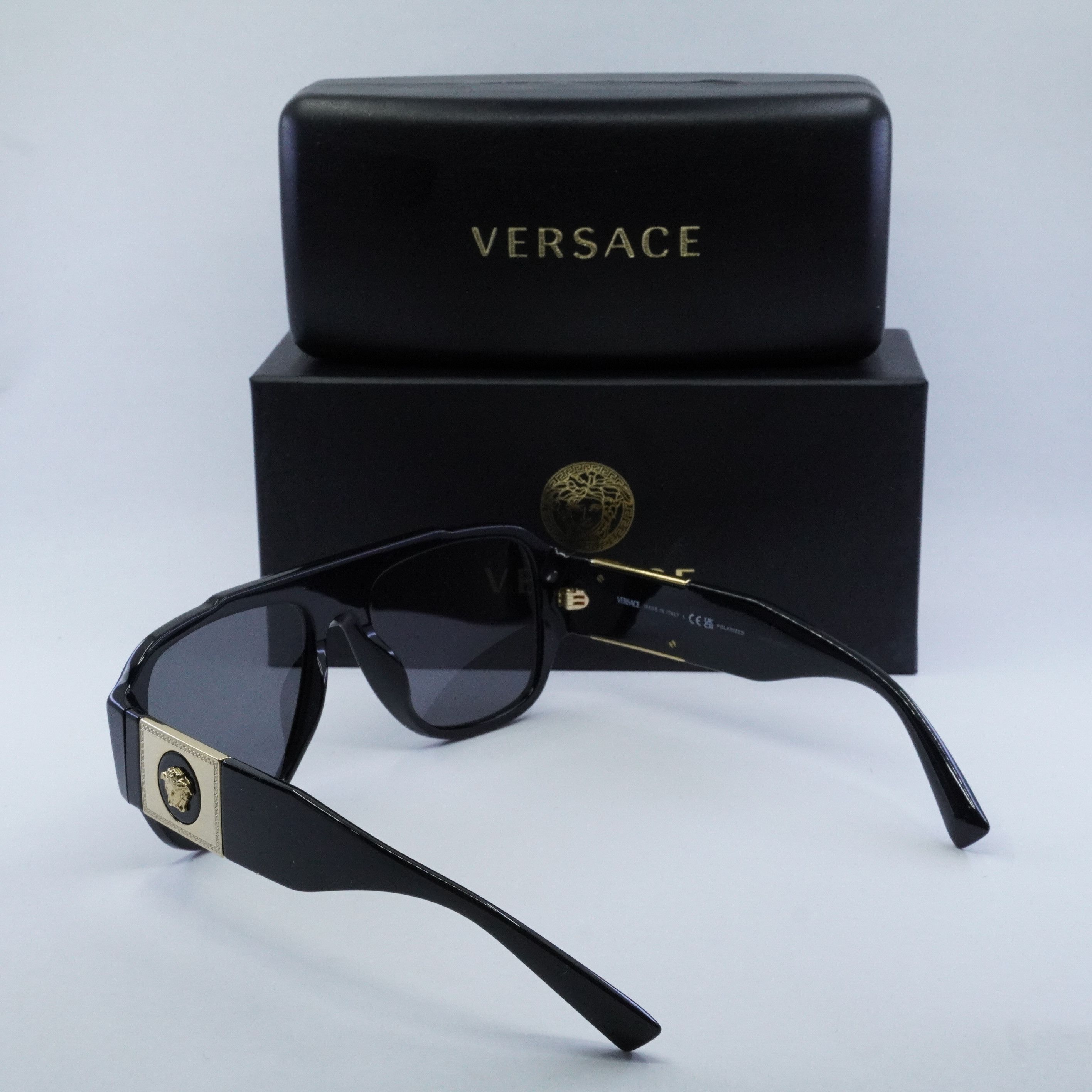 Versace Versace VE4436U GB1/81 Sunglasses Black Aviator Frame Size ONE SIZE - 12 Thumbnail