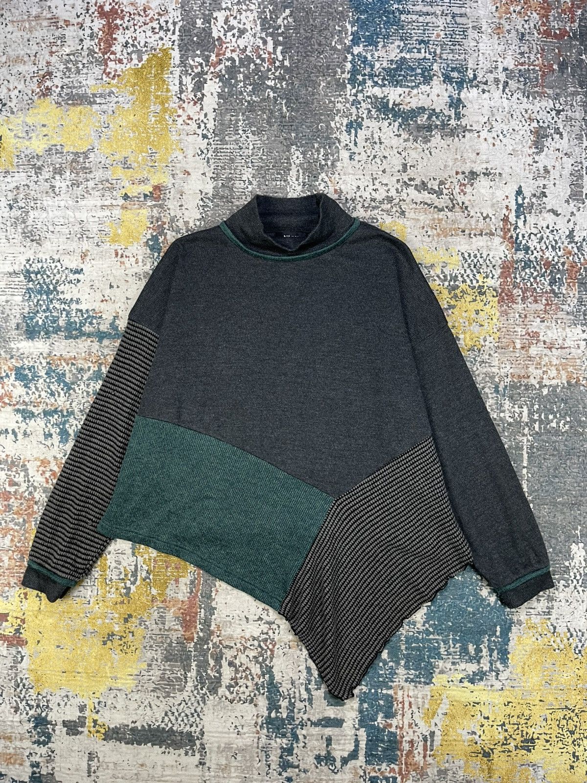 Ne-Net Ne-Net Multi Knit Assymetric Pull Over Swing Sweater Size XS / US 0-2 / IT 36-38 - 2 Thumbnail