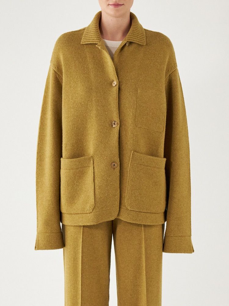 Loro Piana o1srvl11e0125 Plain Knit Cashmere Jacket in Mustard Size S / US 4 / IT 40 - 1 Thumbnail
