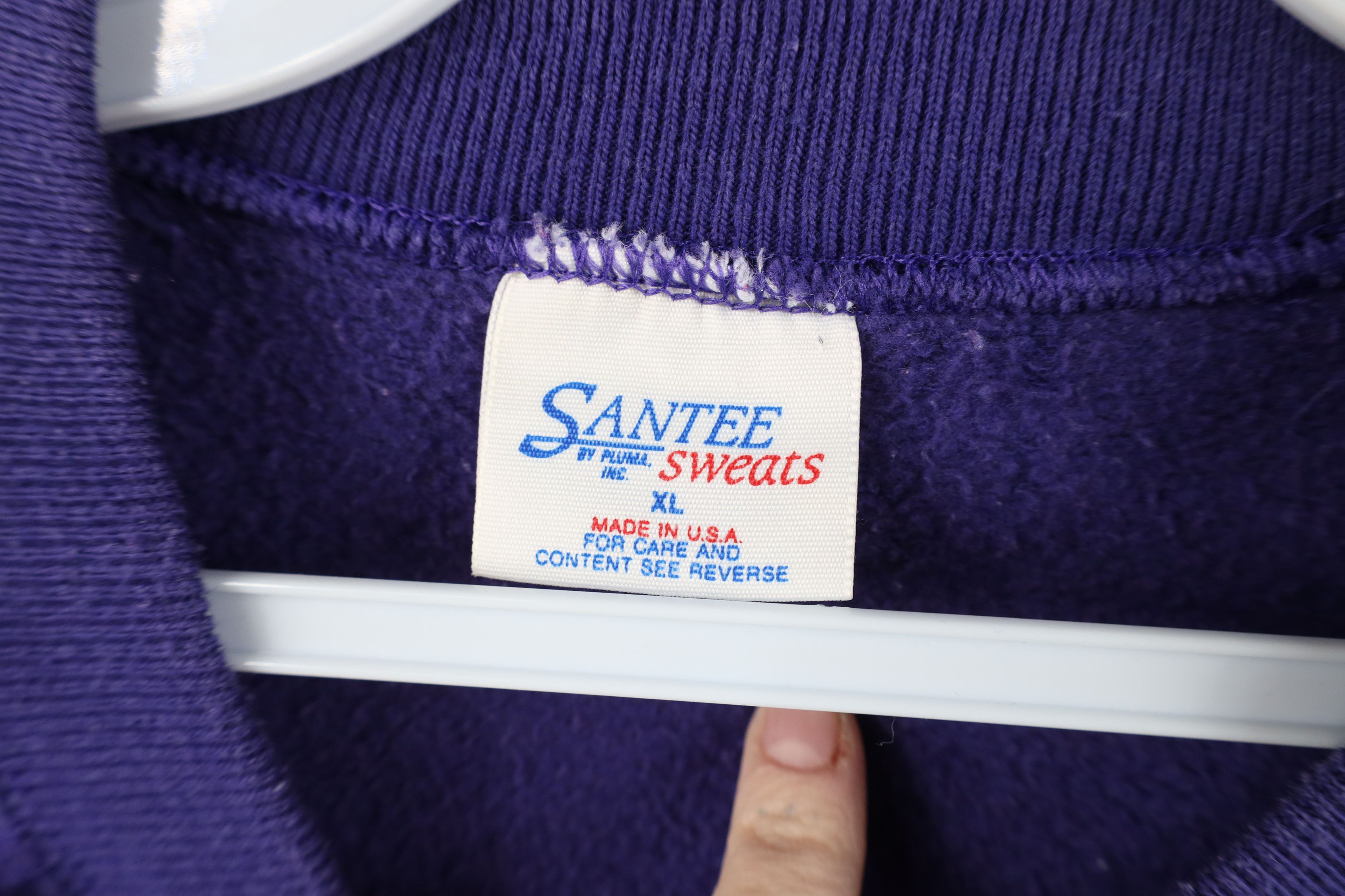 Vintage Vintage 90s Streetwear Heavyweight Sweatshirt Purple USA Size US XL / EU 56 / 4 - 6 Thumbnail