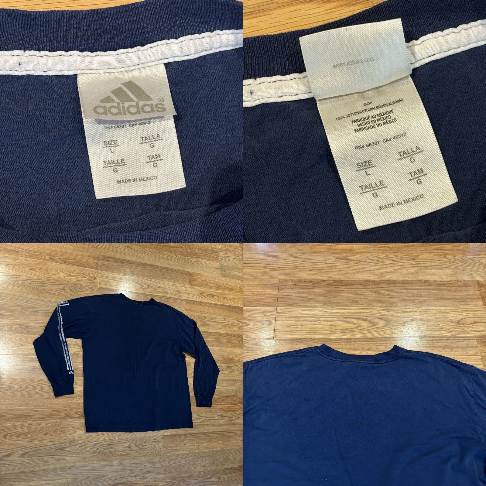 Adidas VINTAGE Adidas Faded Logo Navy Blue Long Sleeve T Shirt Mens Size Large Size US L / EU 52-54 / 3 - 8 Thumbnail