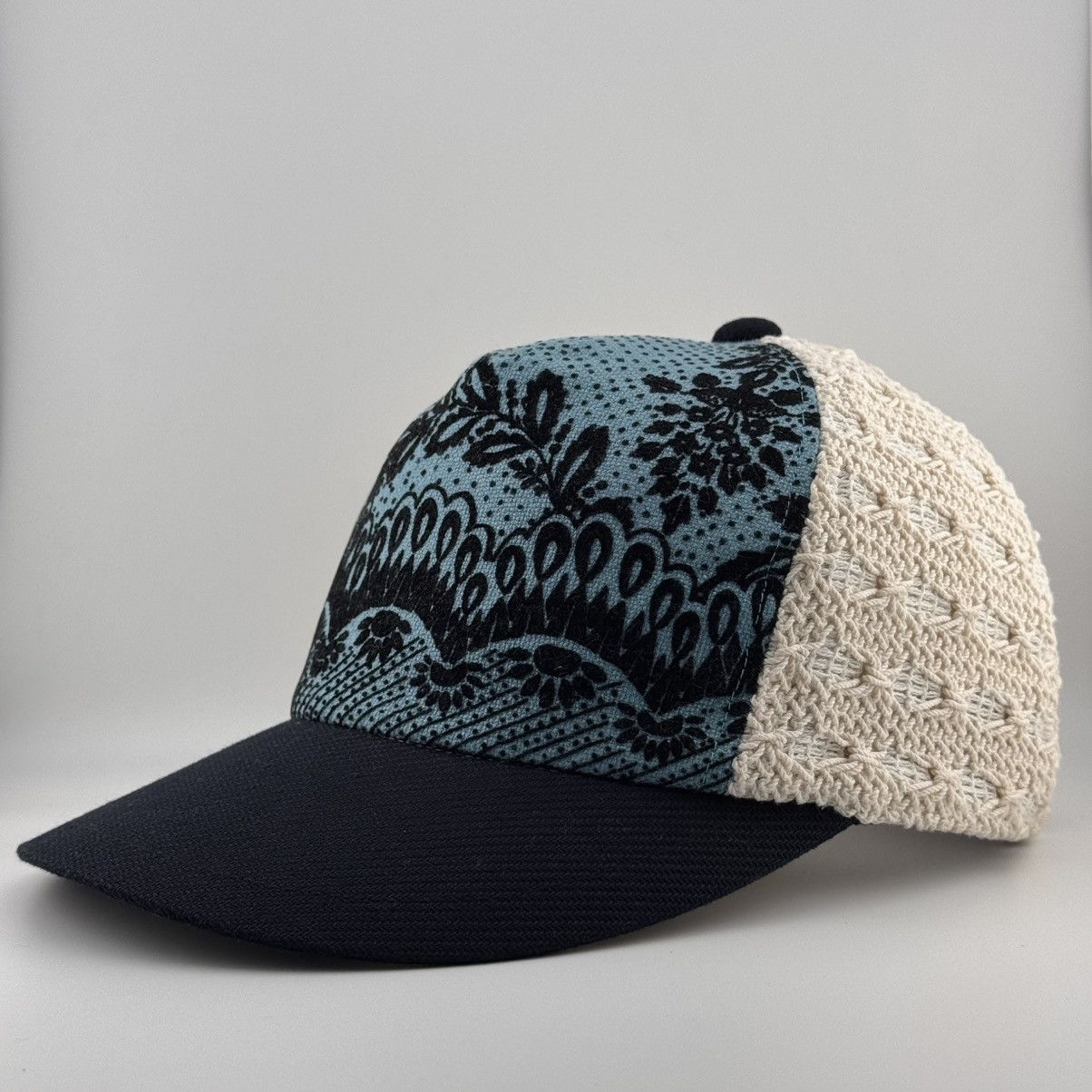 CA4LA Japanese Artisan Cap Batik Panel Crochet Back