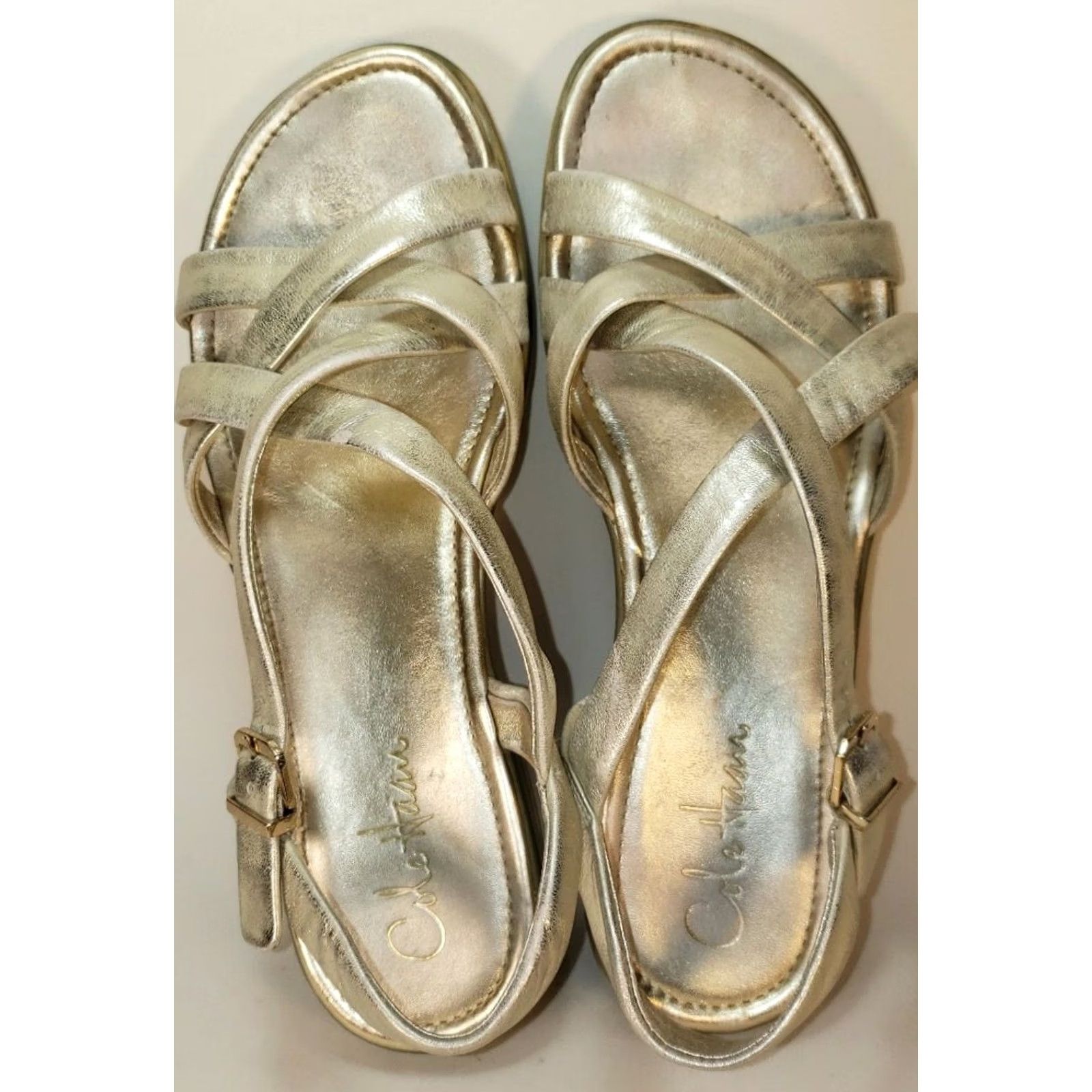 Cole Haan Cole Haan Nike Air Platform Slingback Sandals Size 8M Gold Leather Size US 8 / IT 38 - 3 Thumbnail
