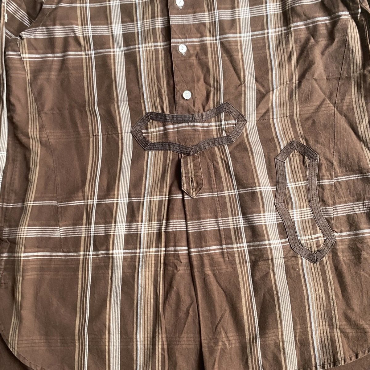 Number (N)ine × Takahiromiyashita The Soloist. SS09 Brown Tartan Arrow Shirt Size US M / EU 48-50 / 2 - 3 Thumbnail
