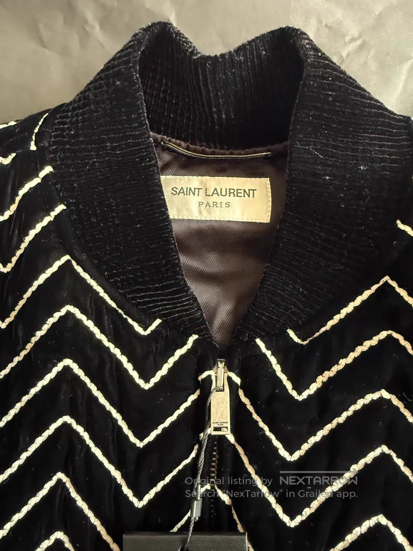 Saint Laurent Paris Zigzag Pattern Multi Color Bomber Jacket. Size US M / EU 48-50 / 2 - 8 Thumbnail