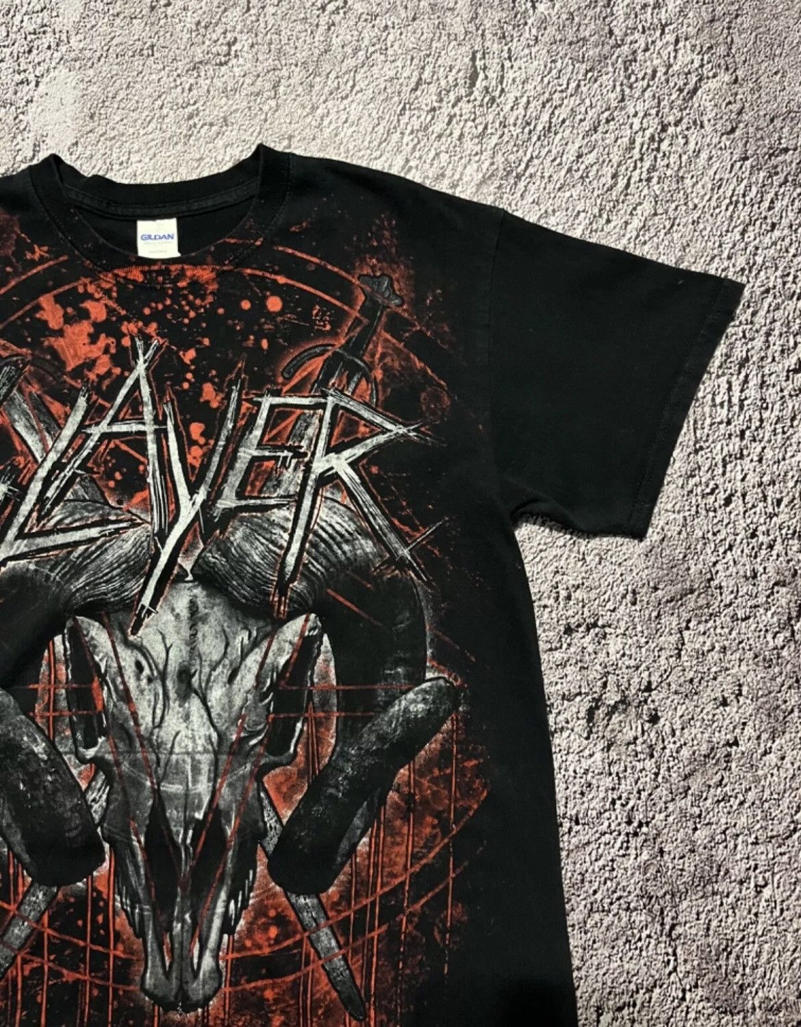 Gildan × Vintage Vtg Slayer All Over Print Metal T-shirt Size US M / EU 48-50 / 2 - 3 Thumbnail