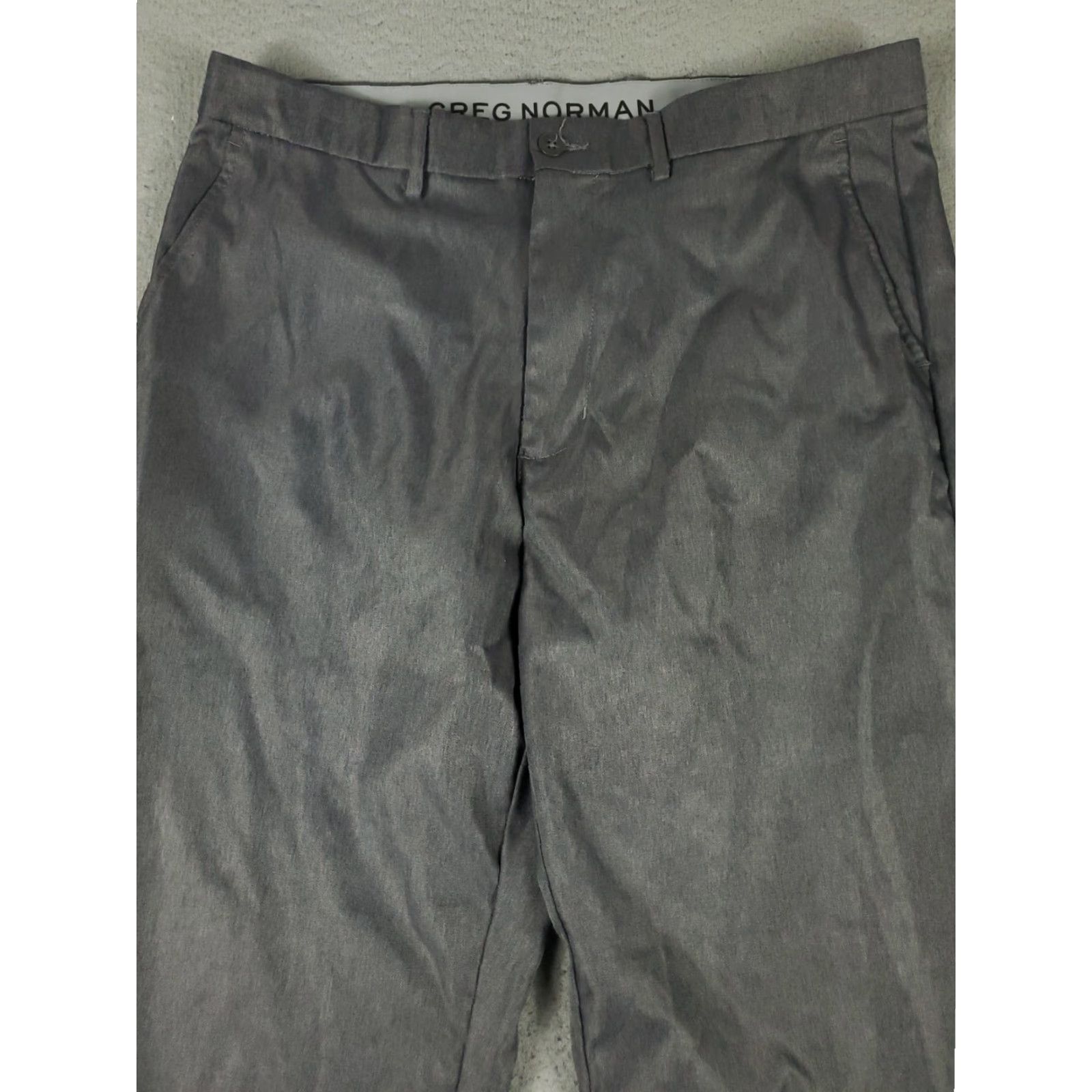 Vintage Greg Norman Gray Chino Pants Mens 34x30 Flat Front Casual Trousers Size US 34 / EU 50 - 2 Thumbnail