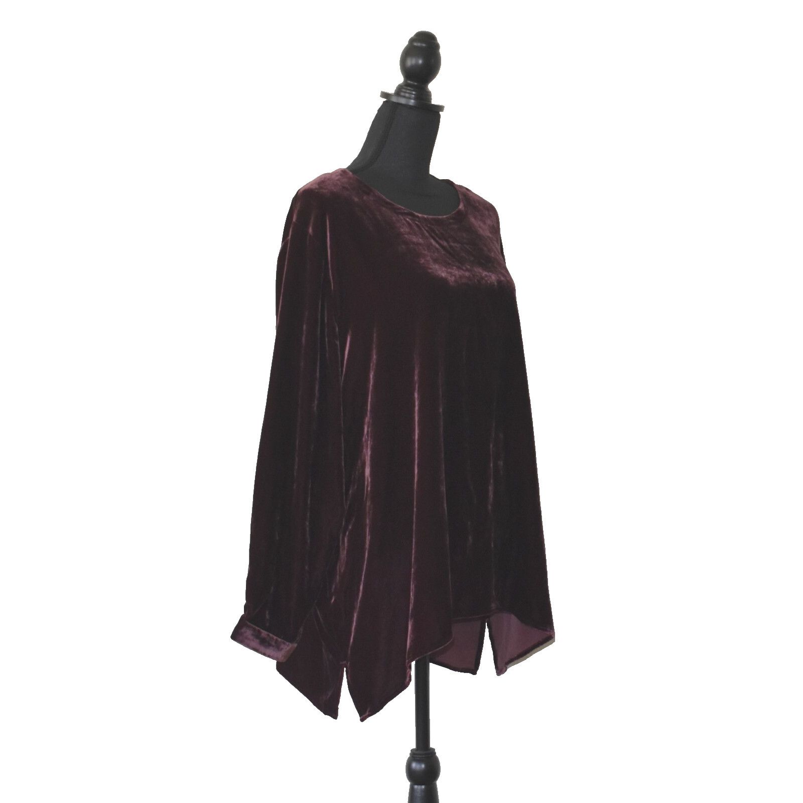 Eileen Fisher NWT EILEEN FISHER Velvet Long Sleeve Round Neck Top 2X $248 Size XXL / US 16-18 / IT 52-54 - 2 Thumbnail