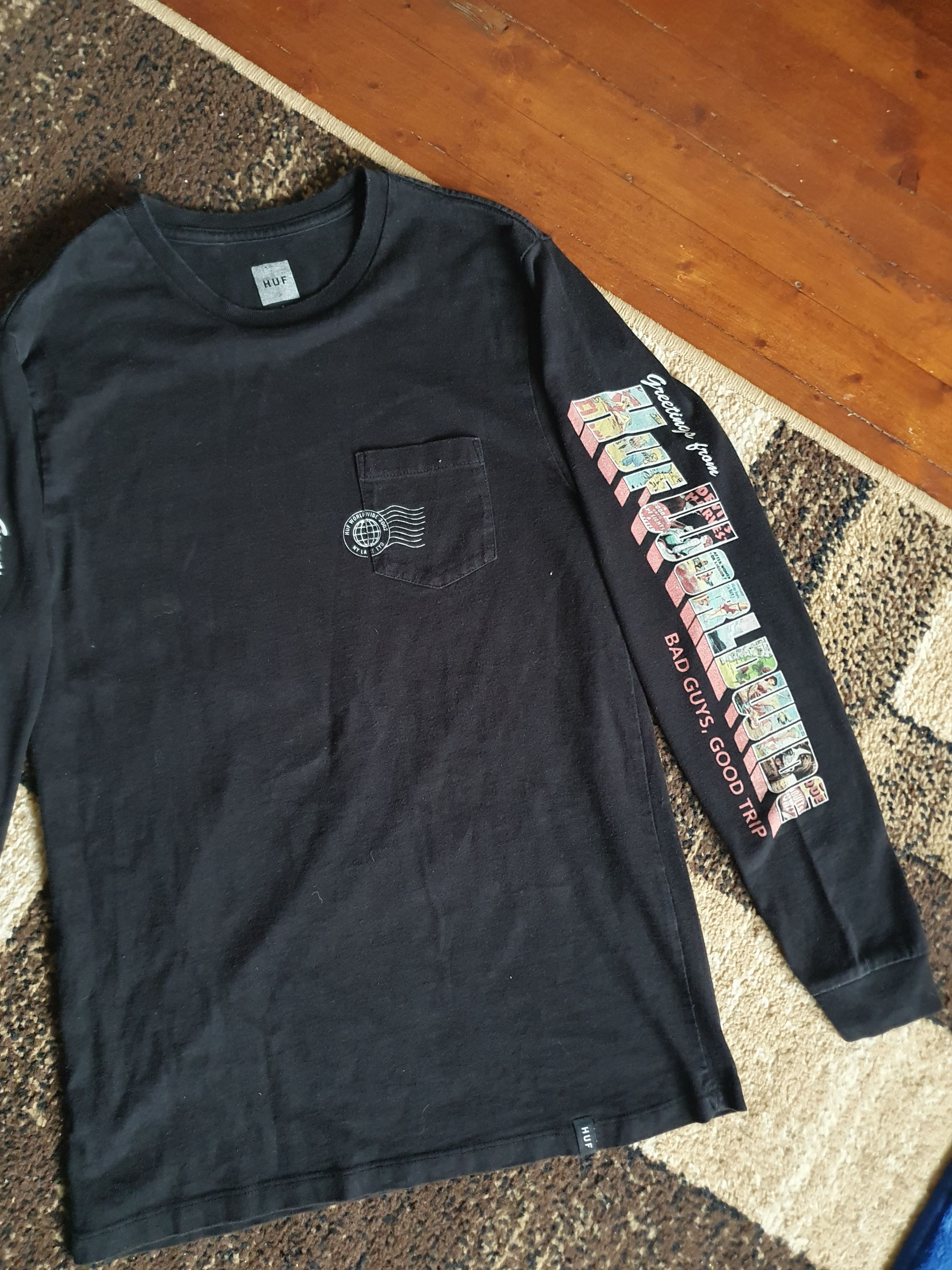 Huf Huf Worldwide Bad Guys,Good Trip Long Sleeve Pocket tee sz S Size US S / EU 44-46 / 1 - 7 Thumbnail
