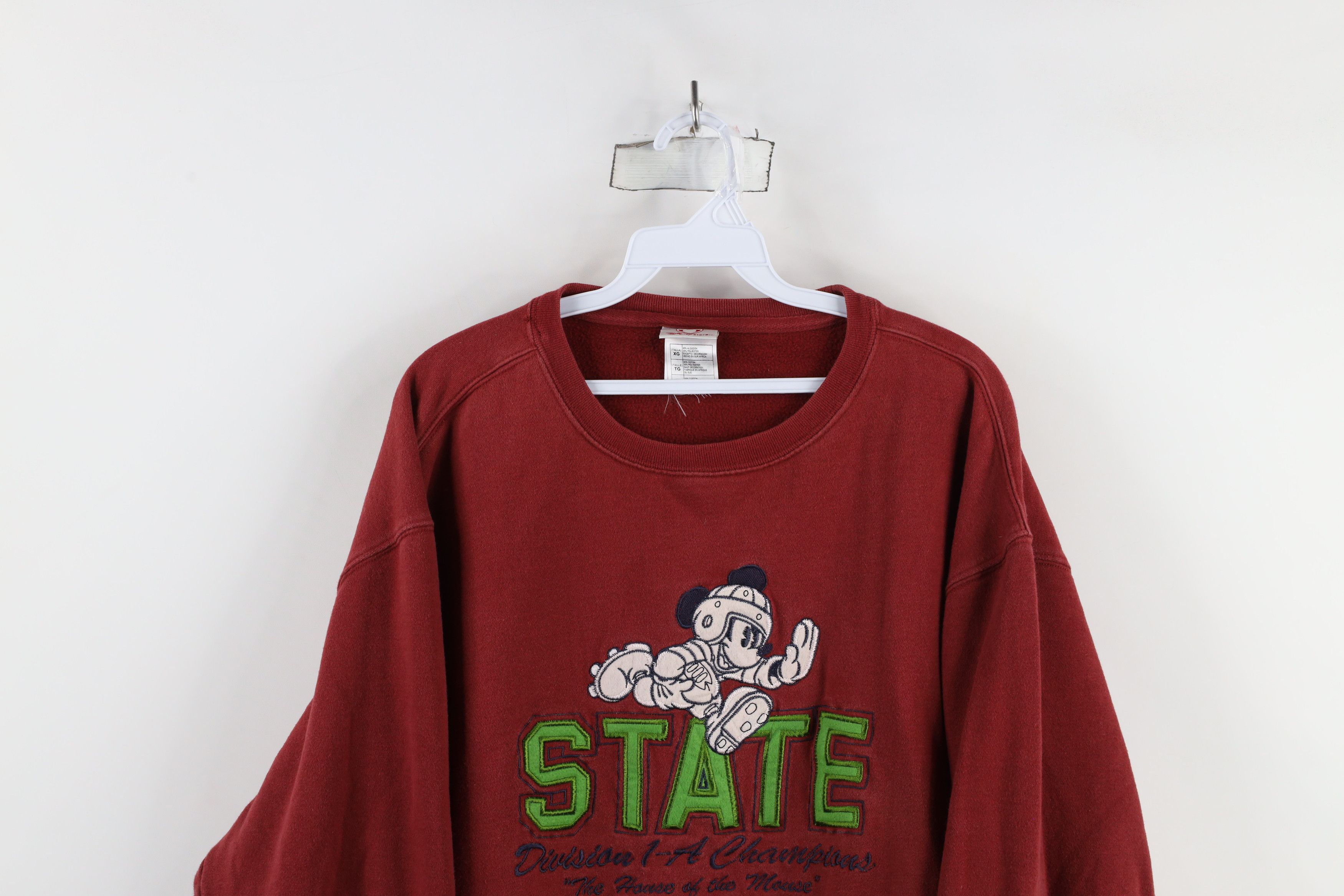 Disney × Vintage Vintage 90s Disney State Mickey Mouse Football Sweatshirt Size US XL / EU 56 / 4 - 2 Thumbnail