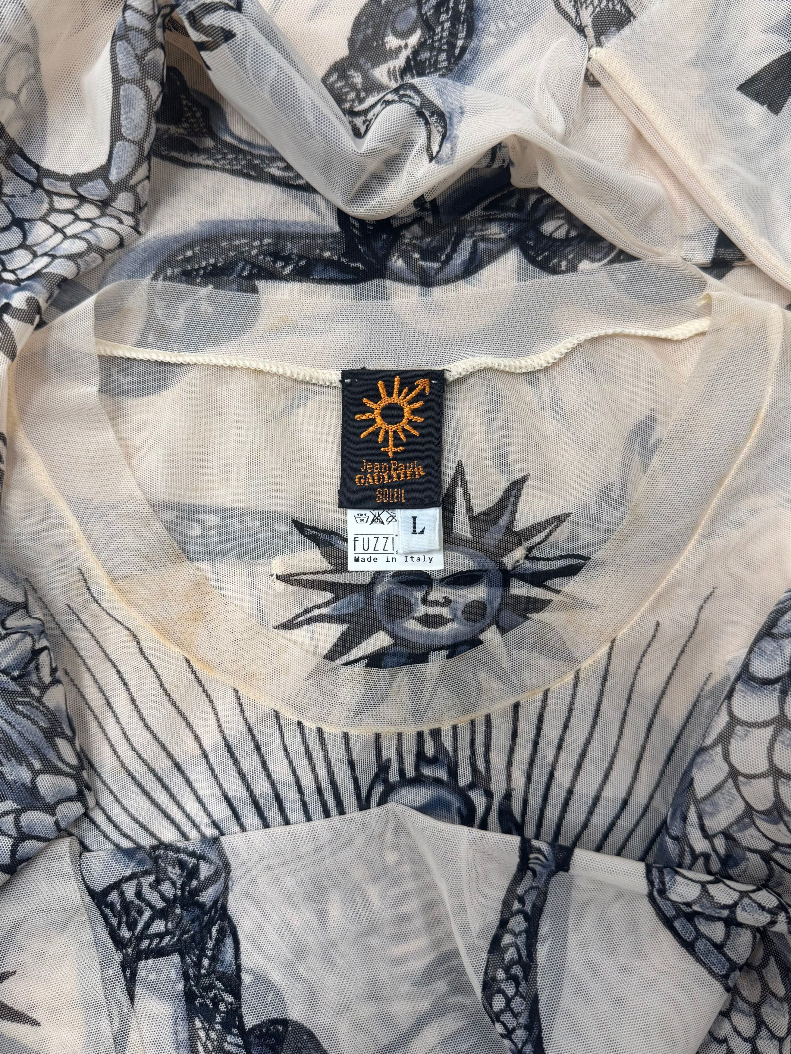 Jean Paul Gaultier SS1996 Jean Paul Gaultier ‘Safe Sex Forever’ Mesh Shirt Size US L / EU 52-54 / 3 - 3 Thumbnail