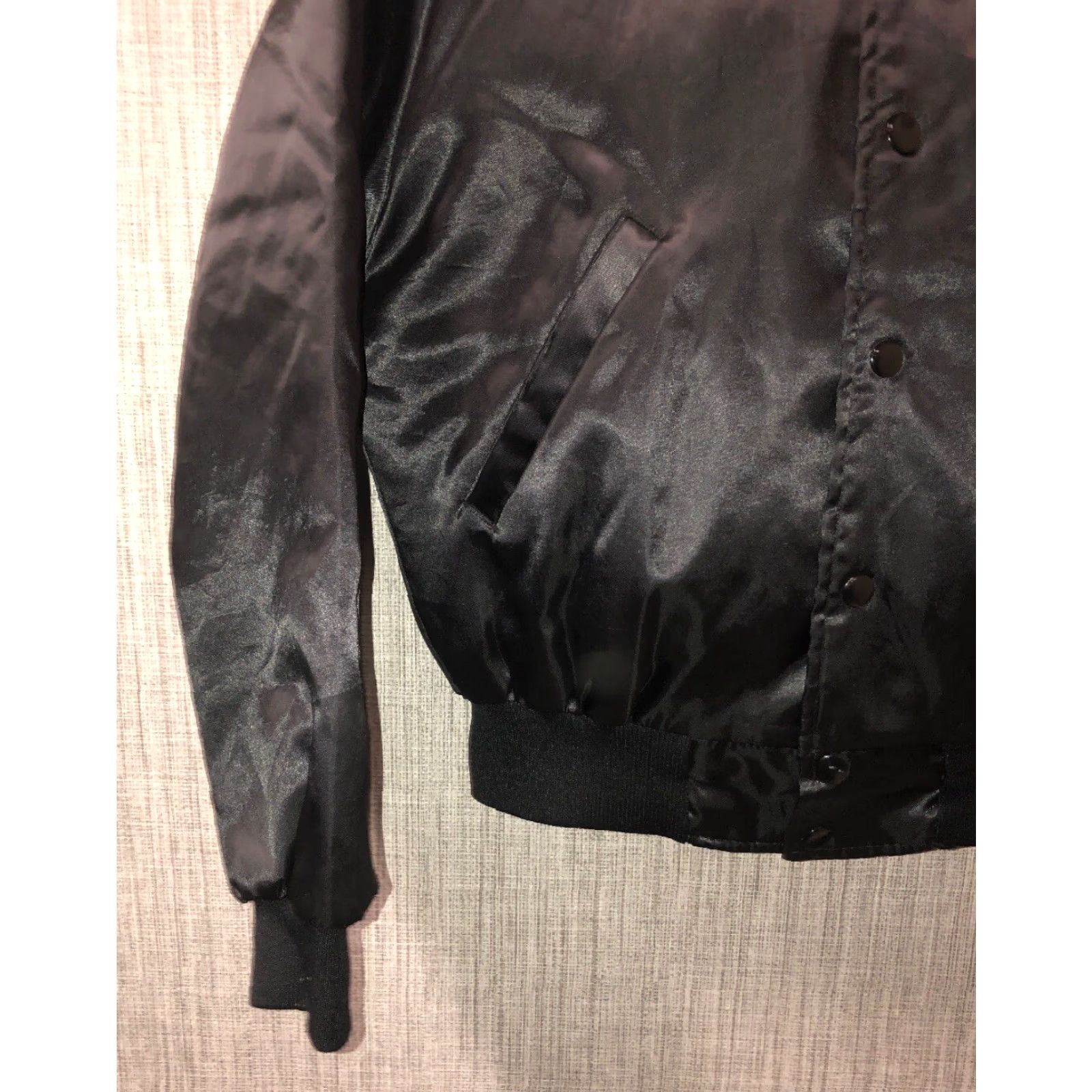 Vintage VINTAGE Aristo Jac Womens Satin Jacket Black Snap Button Front Lined Quilt Size S Size S / US 4 / IT 40 - 5 Thumbnail