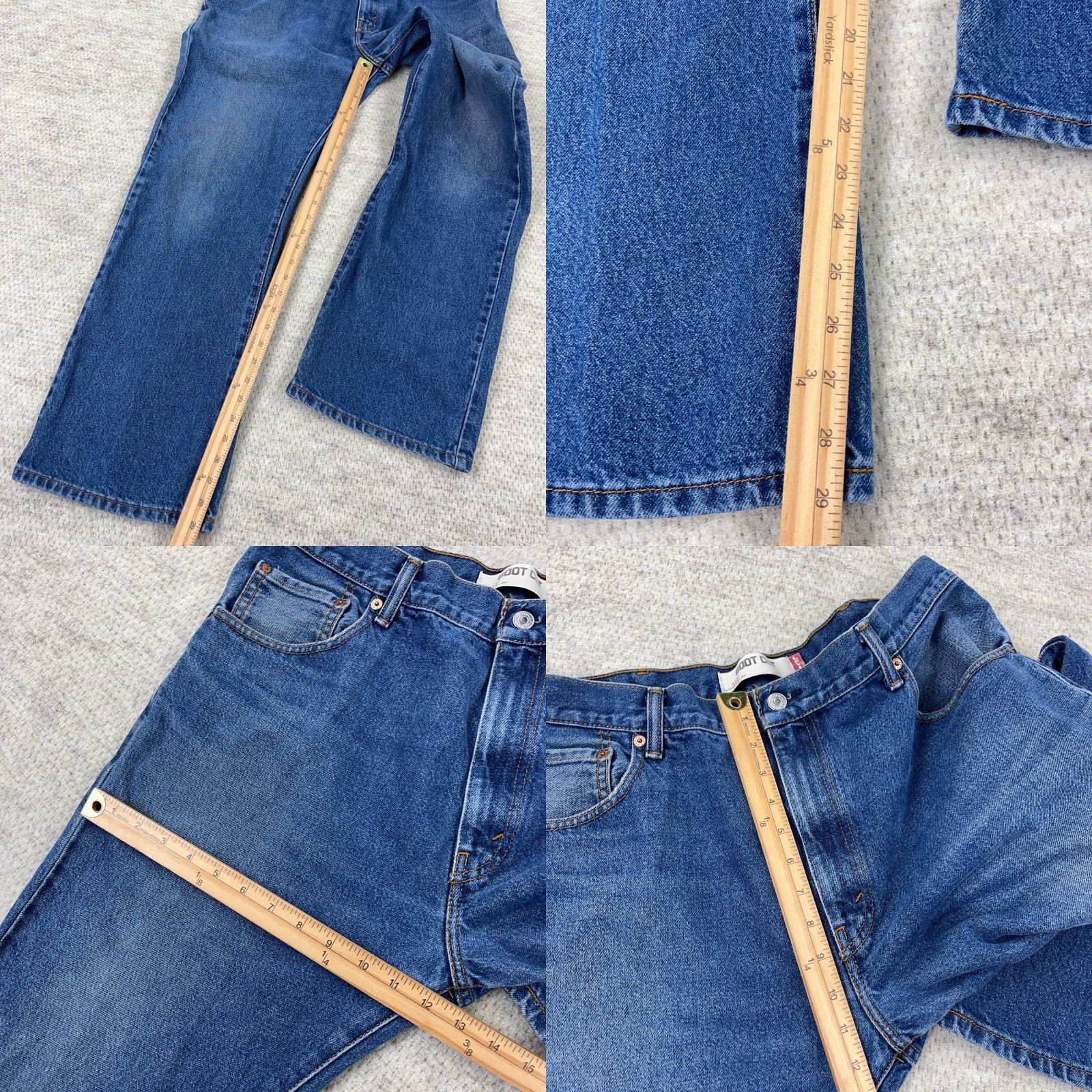 Levi's VINTAGE Levi's 517 Jeans Men 36x29 Boot Cut Med Wash Dark Blue Jeans Mens 1990s 2000s Vintage Levis Bootcut Jeans Size US 36 / EU 52 - 8 Thumbnail
