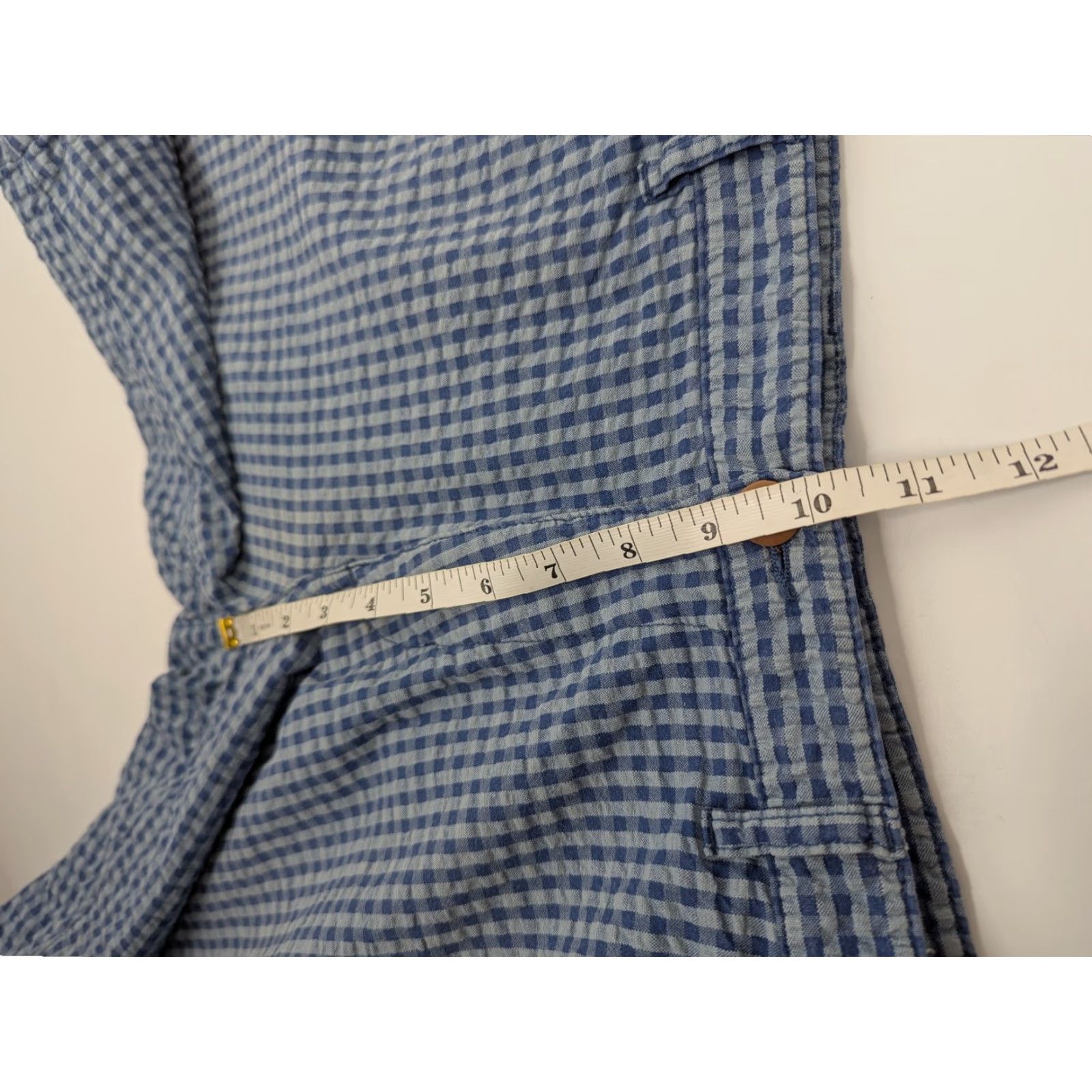 Tommy Bahama Tommy Bahama Seersucker Shorts Men's 32 Blue Gingham Plaid Summer Casual Cotton Beach, Tropical Mens Regular Shorts Size US 32 / EU 48 - 4 Thumbnail