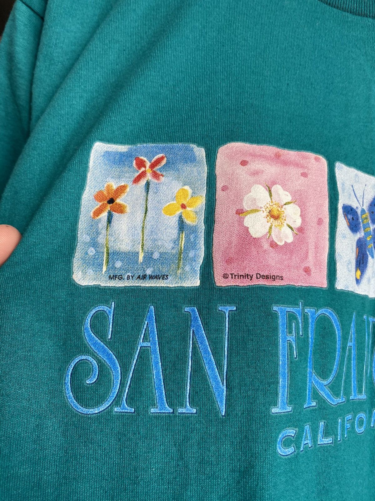 Vintage 80s🔥Art Usa San Francisco Trinity Design By Air Waves Shirt Size US M / EU 48-50 / 2 - 4 Thumbnail