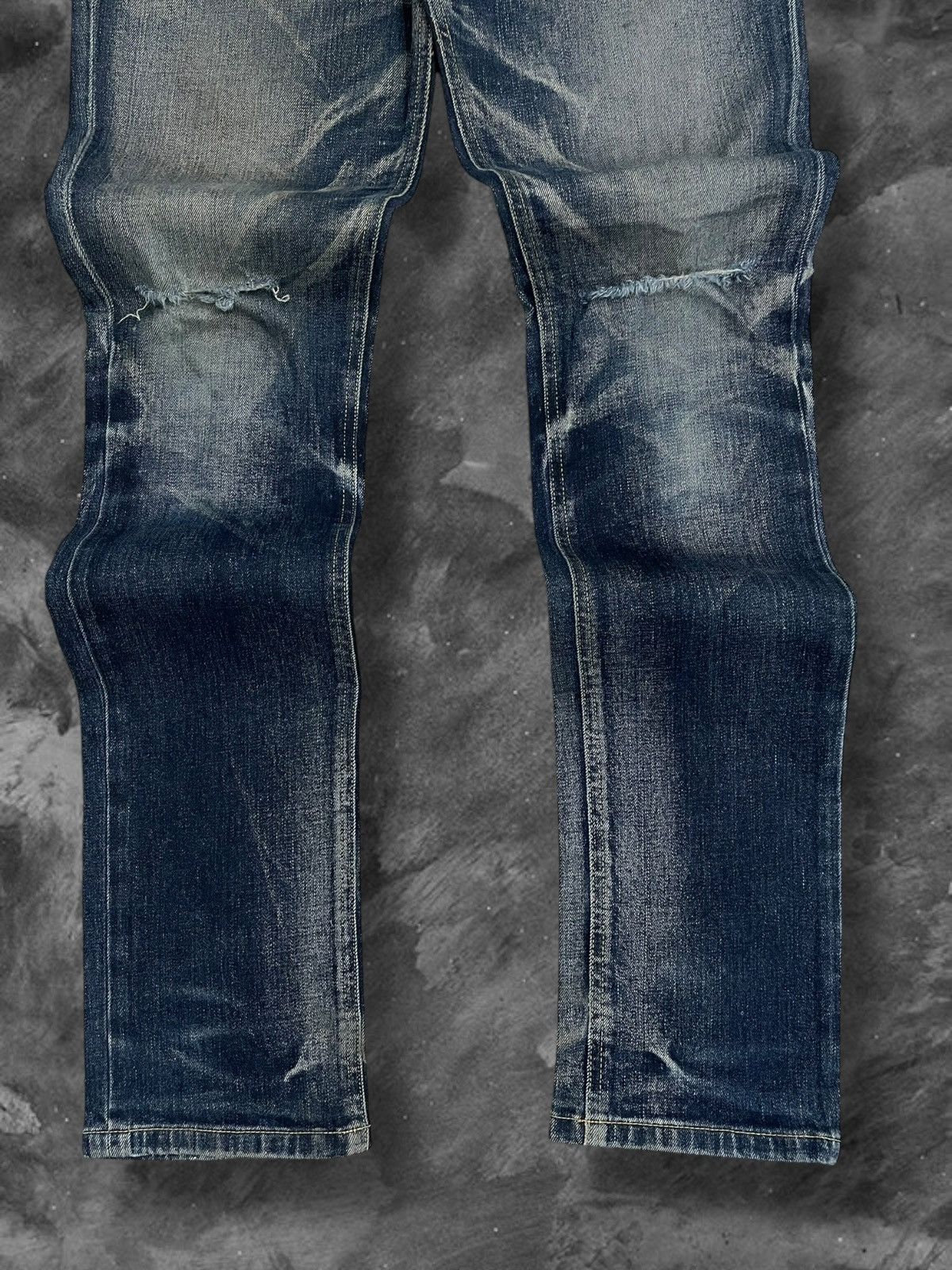 Michel Klein Vintage 1990s Designer Michel Klein Raw Distressed Denim Size US 32 / EU 48 - 3 Thumbnail