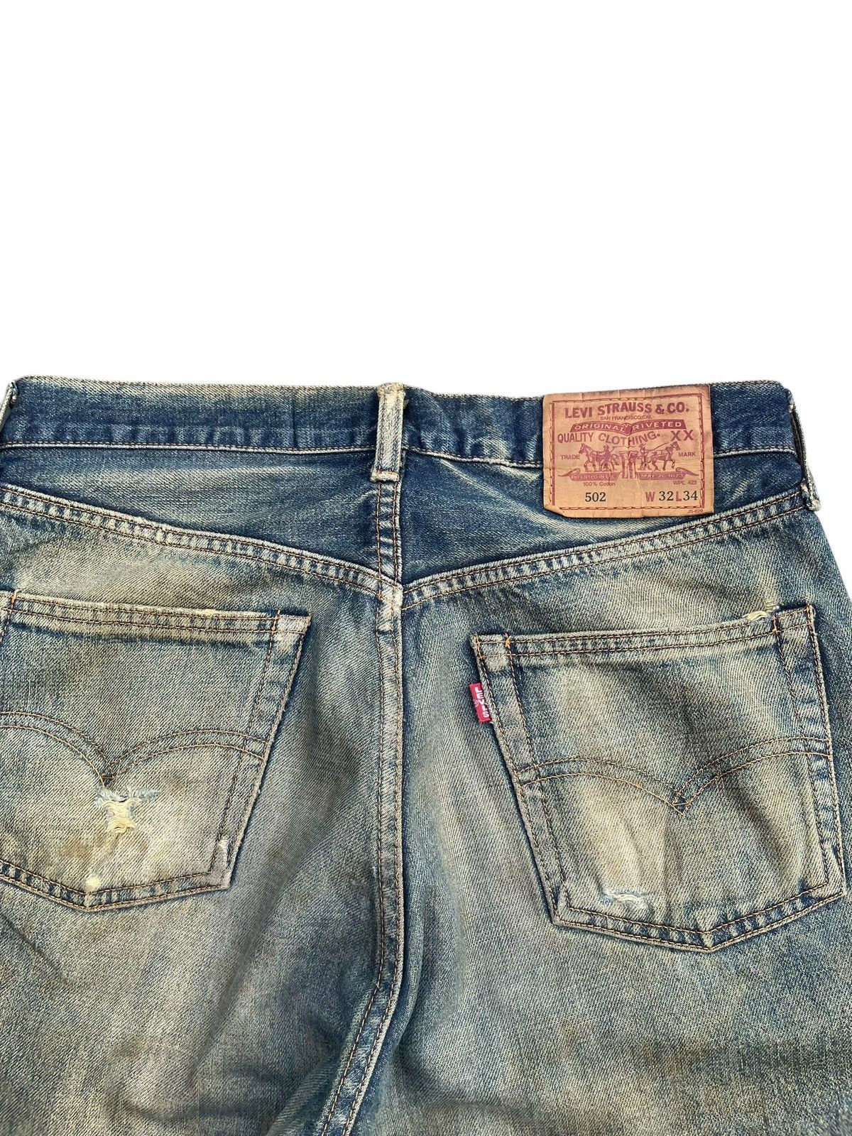 Levi's Vintage 1994 Levi’s 502XX E Selvedge Distressed Size US 31 - 12 Thumbnail