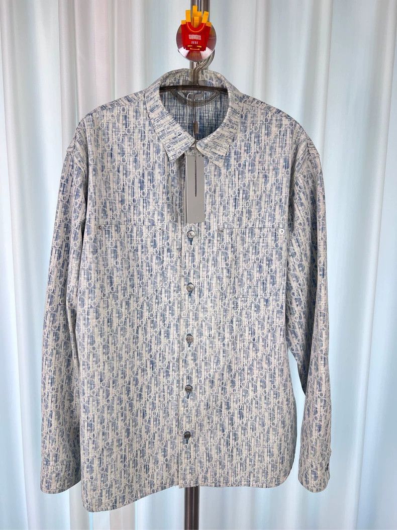 Dior Dior Blue full-print classic logo denim shirt 2504-Nextarro Size US XXS / EU 40 - 1 Thumbnail