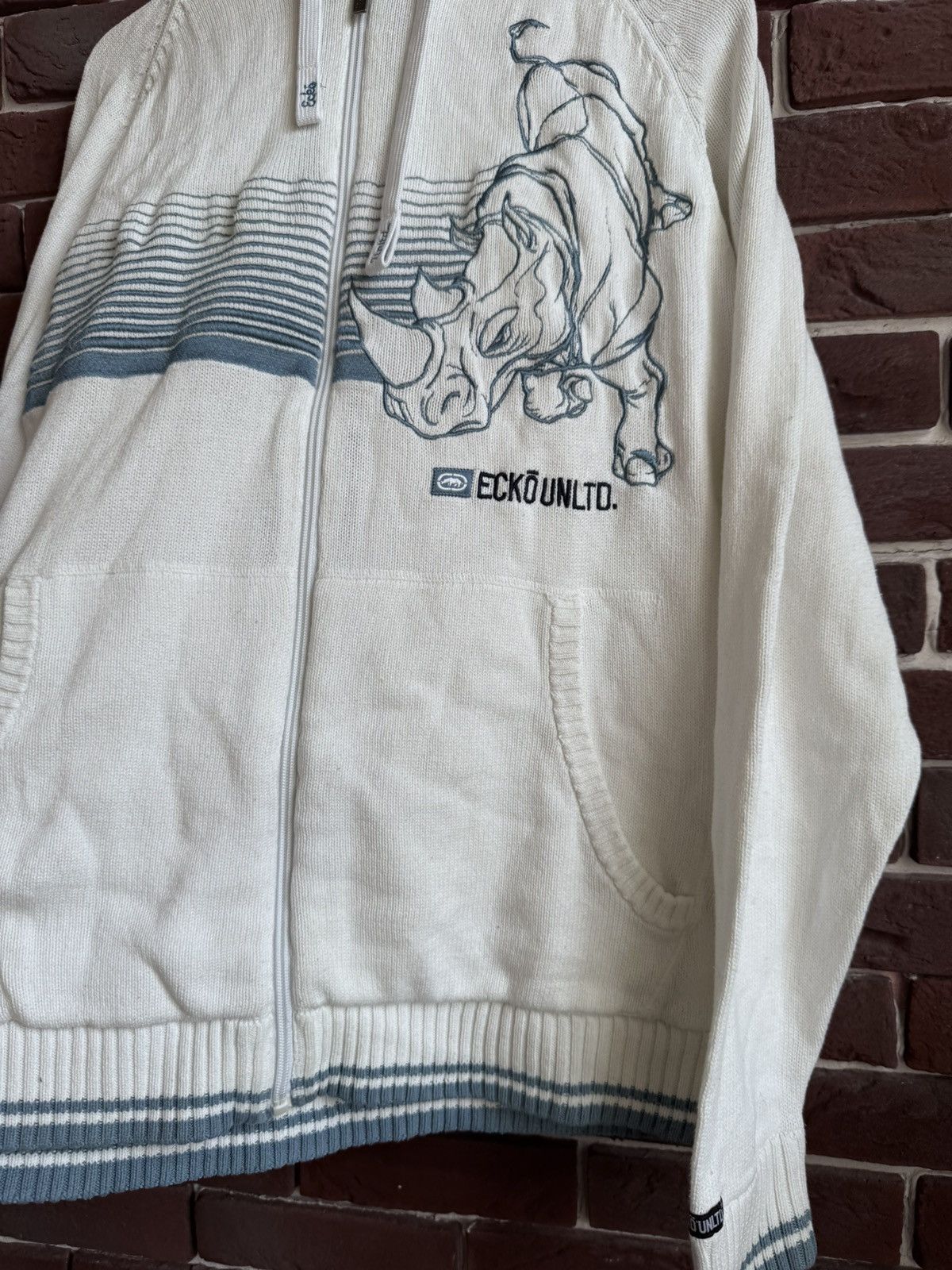 Ecko Unltd. Vintage Y2K Ecko Unltd Rhino Logo Hoodie XL White Size US XL / EU 56 / 4 - 5 Thumbnail