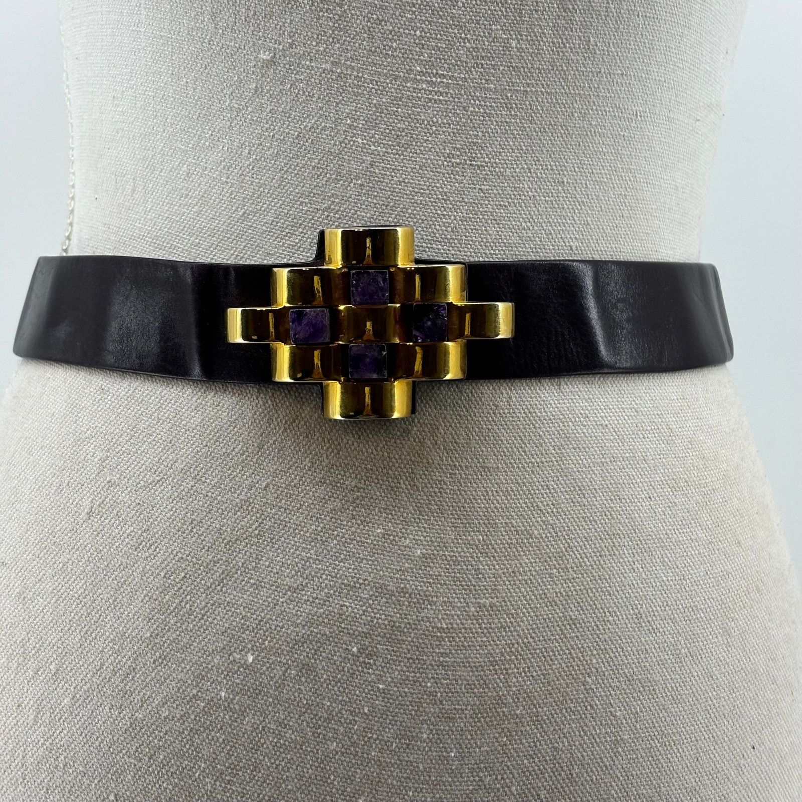 Judith Leiber Judith Leiber Amethyst Gem Deep Purple Belt Expandable OS Size ONE SIZE - 1 Thumbnail
