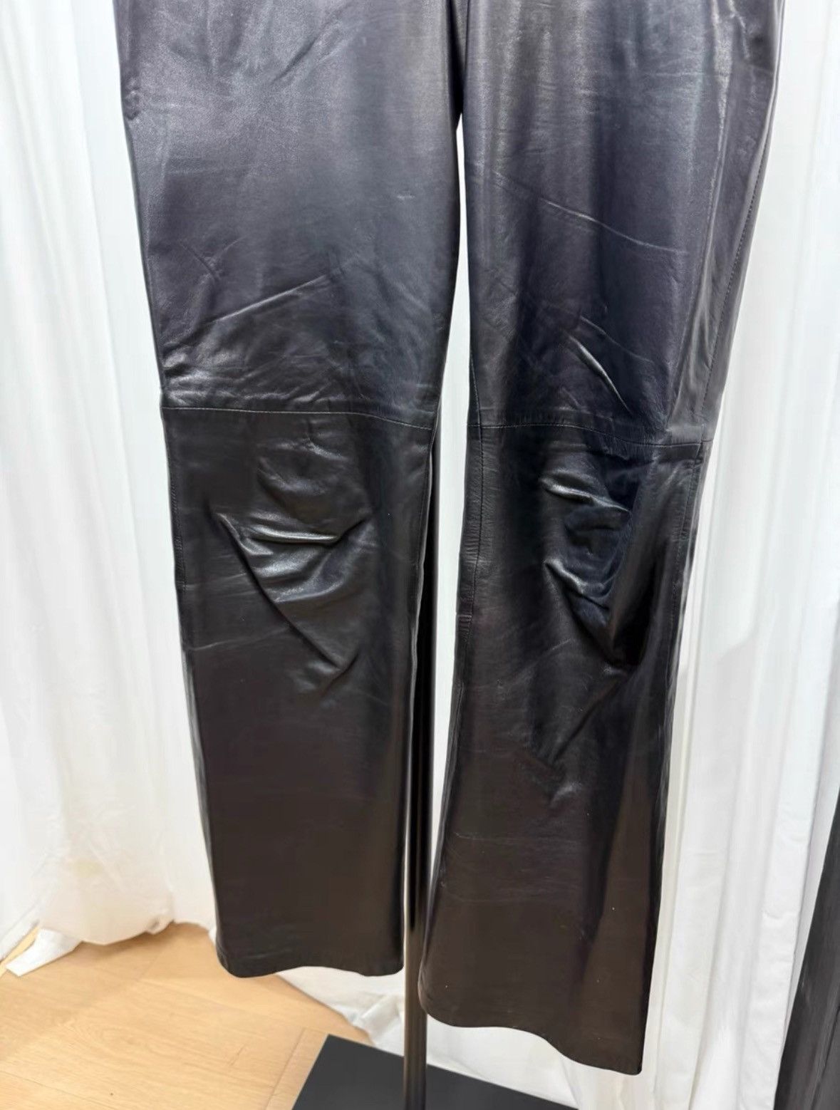 Dries Van Noten DVN Leather Flared Pants Size US 38 / EU 54 - 3 Thumbnail