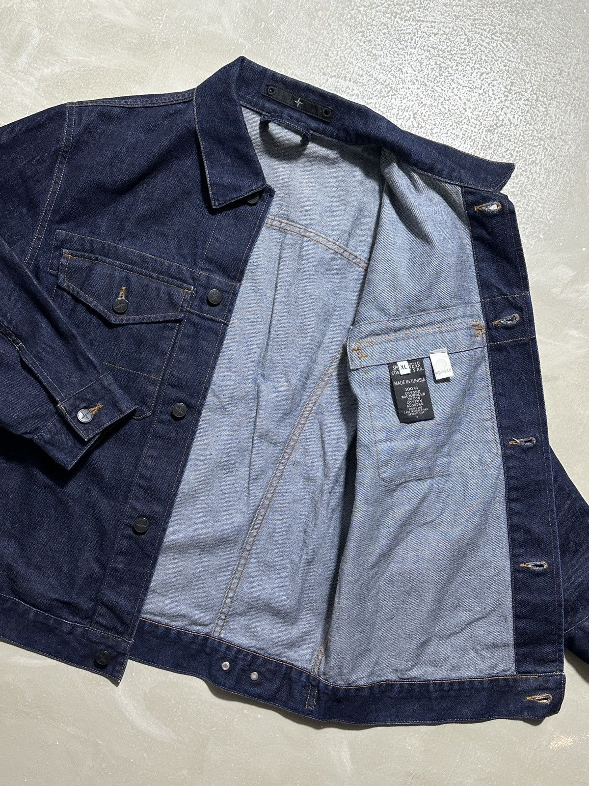 Stone Island Vintage Stone Island Denims Navy 00s Denim Tracker Jacket Size US XL / EU 56 / 4 - 7 Thumbnail