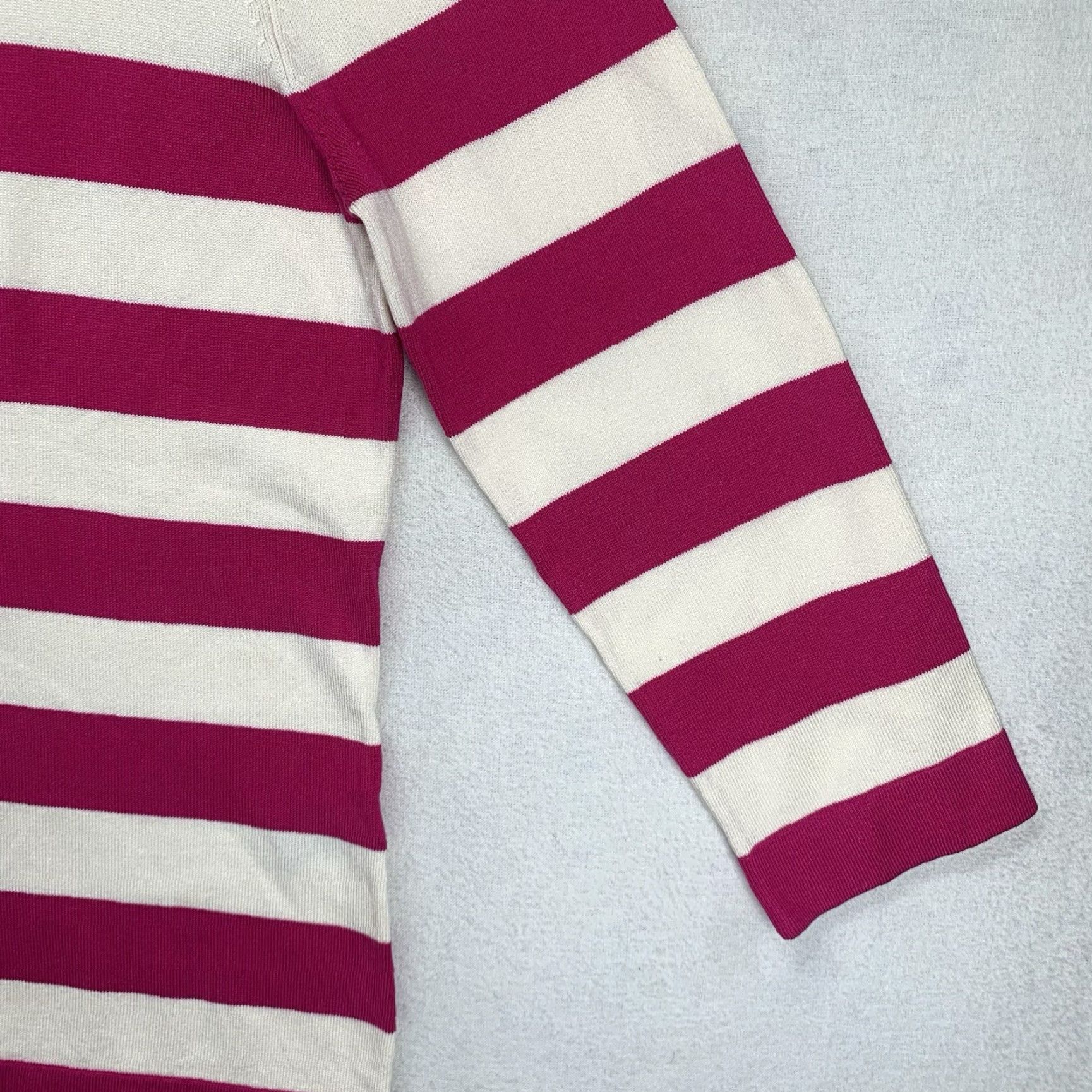 Vintage VINTAGE Josephine Chaus Blouse Small Striped Silk Nylon Bright Magenta 3/4 Sleeve Casual Womens Size S / US 4 / IT 40 - 5 Thumbnail