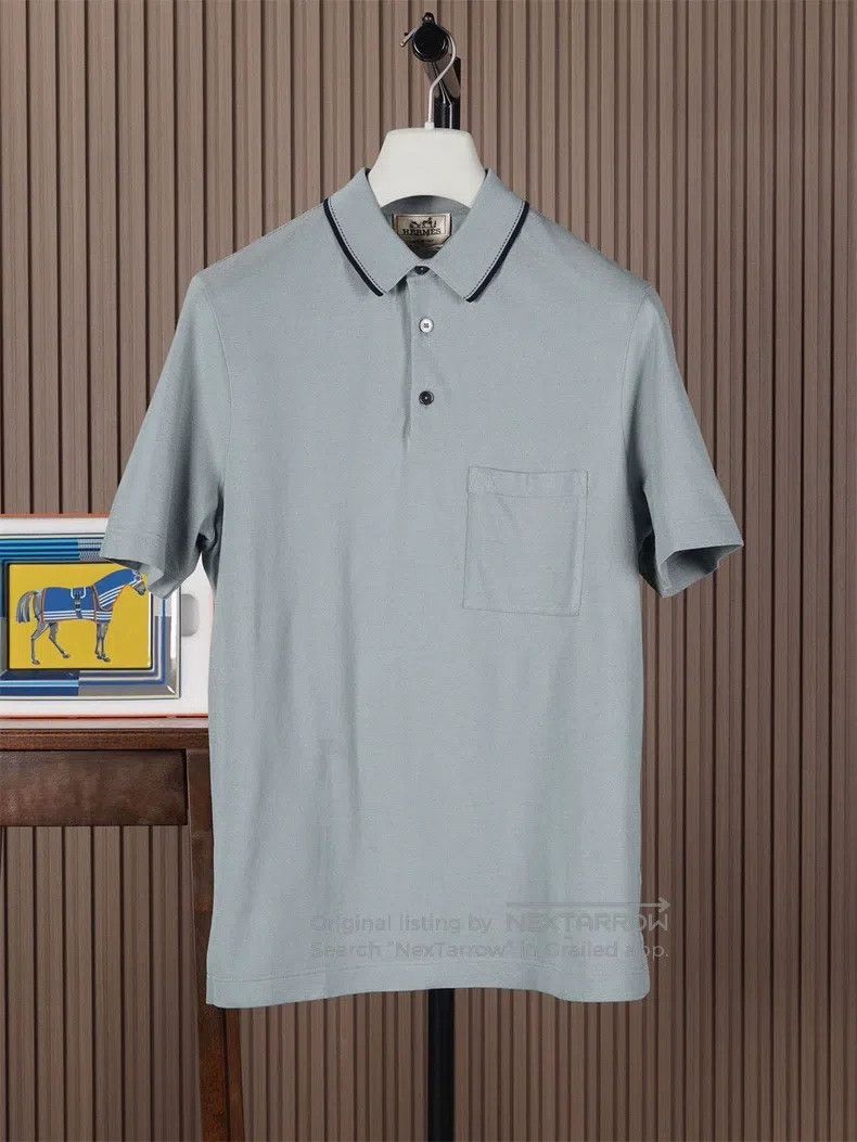Hermes Hermes Beige Short Sleeve Polo Size US L / EU 52-54 / 3 - 1 Thumbnail