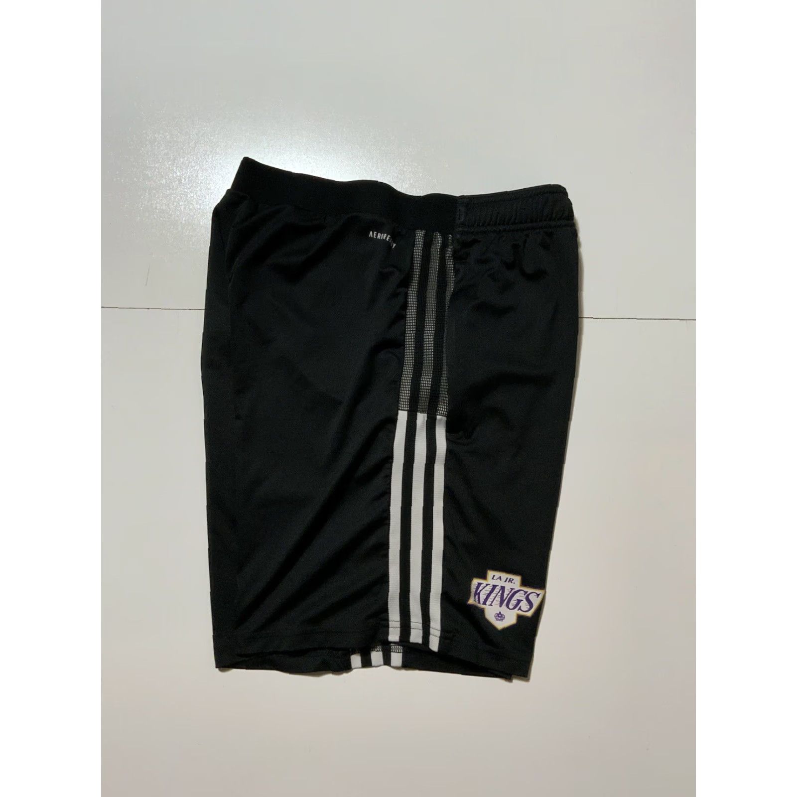 Adidas VINTAGE Adidas X Undefeated Los Angeles Junior Kings Hockey 8” Inseam Black Shorts Sz. L Size US 33 - 2 Thumbnail