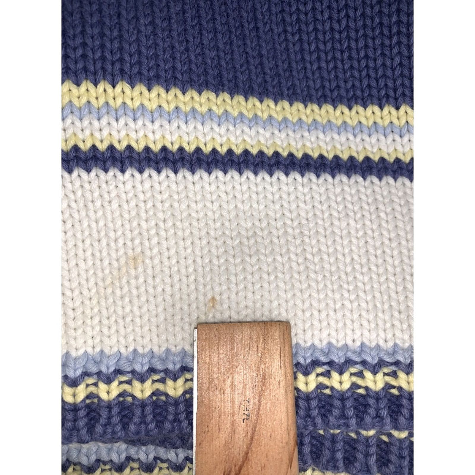 Vintage Field Gear Women’s S Knit Sweater Main Selling Point Blue/White/Yellow Stripe Pullover Cotton 100% Knits Size S / US 4 / IT 40 - 5 Thumbnail