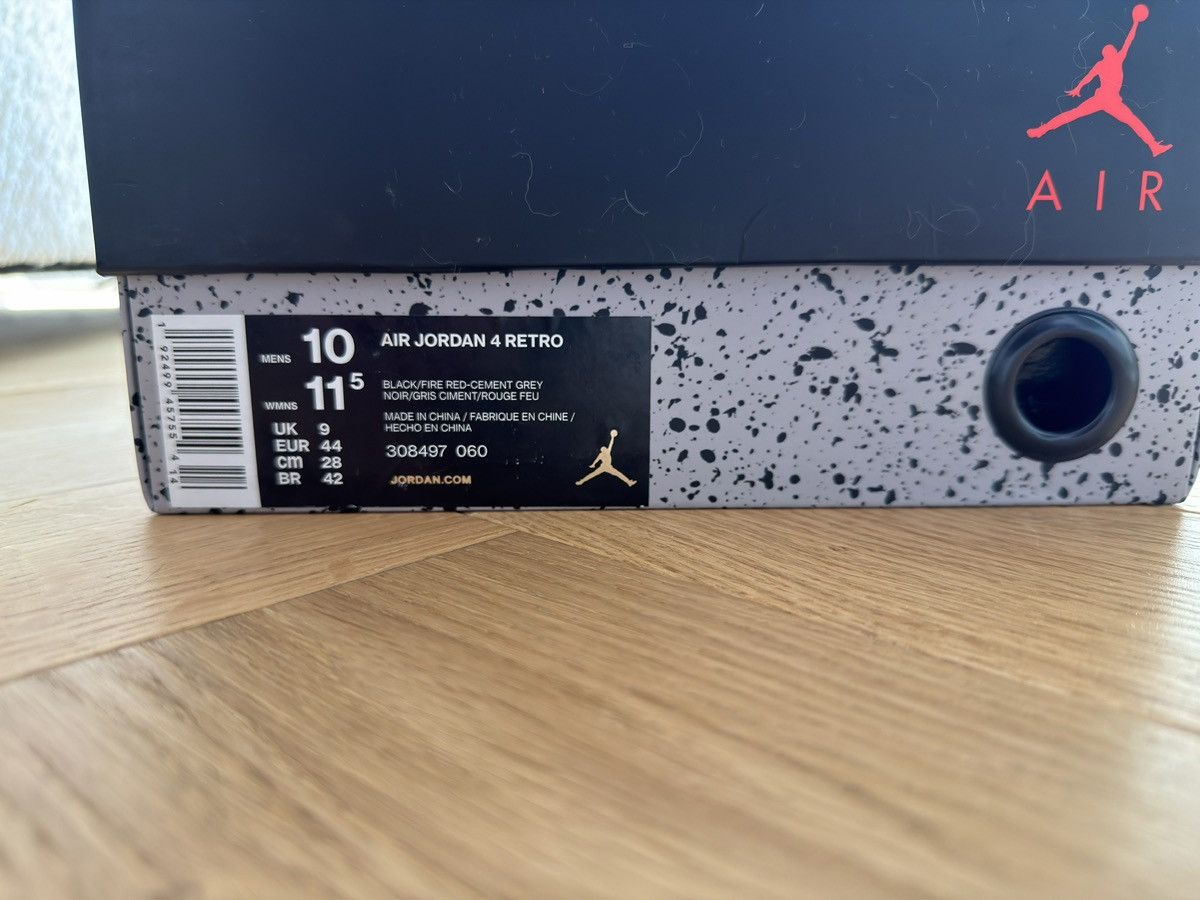 Nike Nike Air Jordan 4 Retro Bred (2019) Size US 10 / EU 43 - 6 Thumbnail
